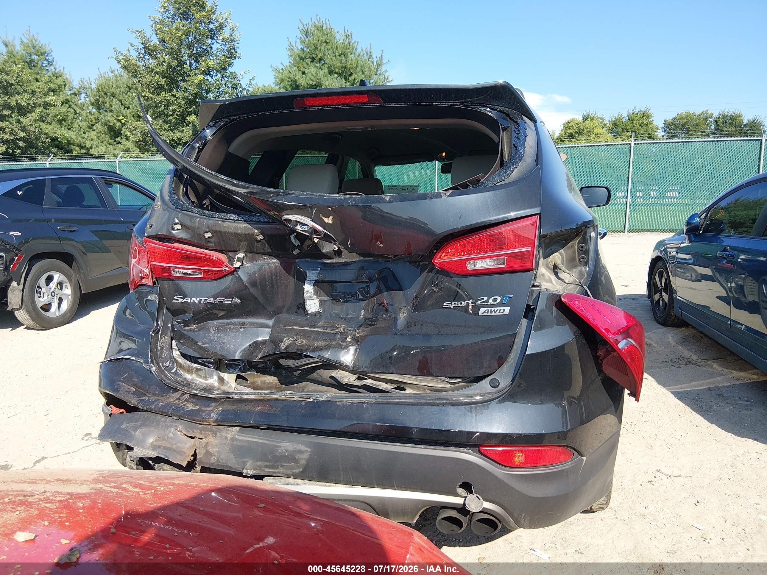 2013 Hyundai Santa Fe Sport 2.0t Black vin: 5XYZUDLA5DG095310