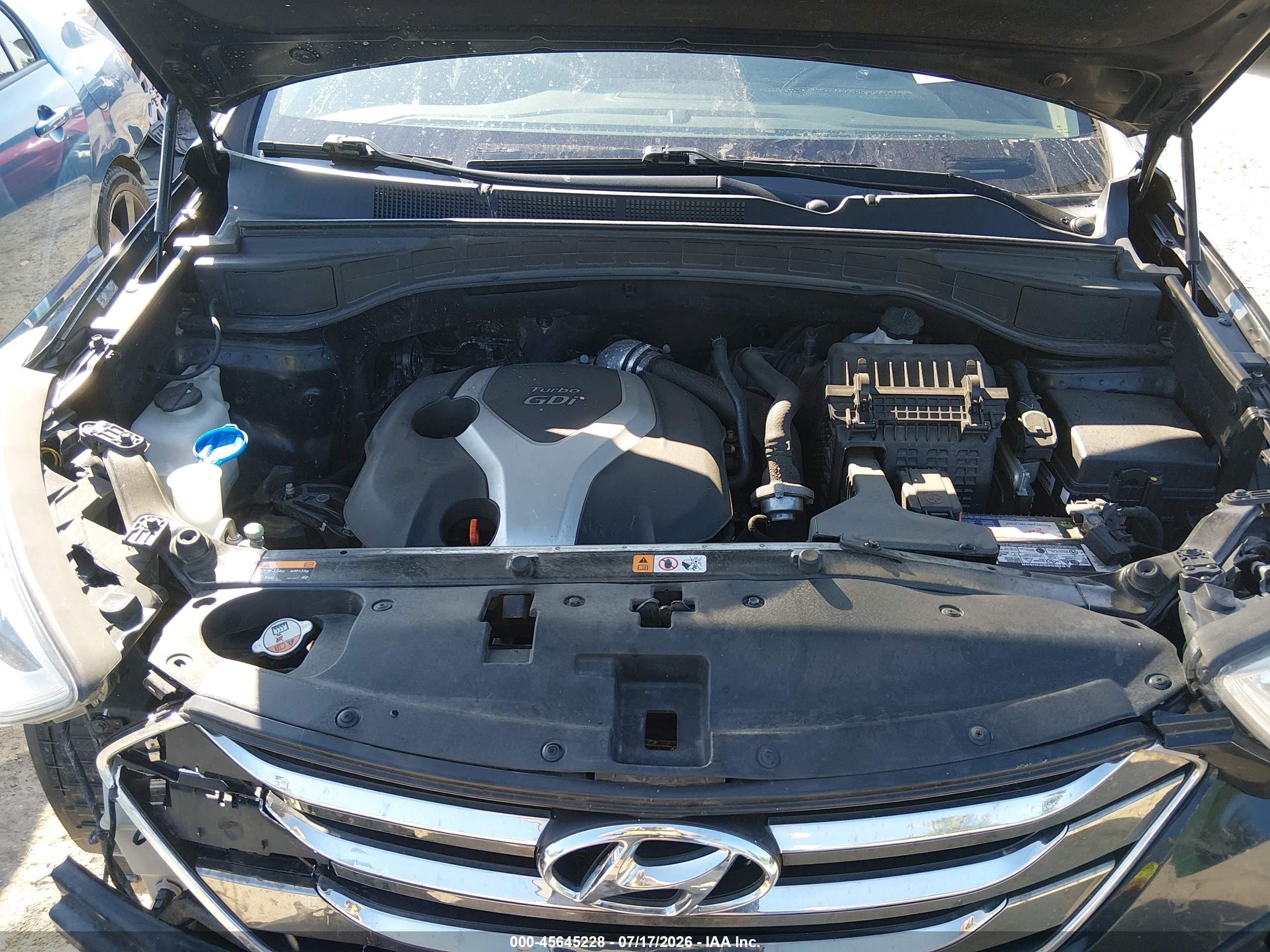 2013 Hyundai Santa Fe Sport 2.0t Black vin: 5XYZUDLA5DG095310
