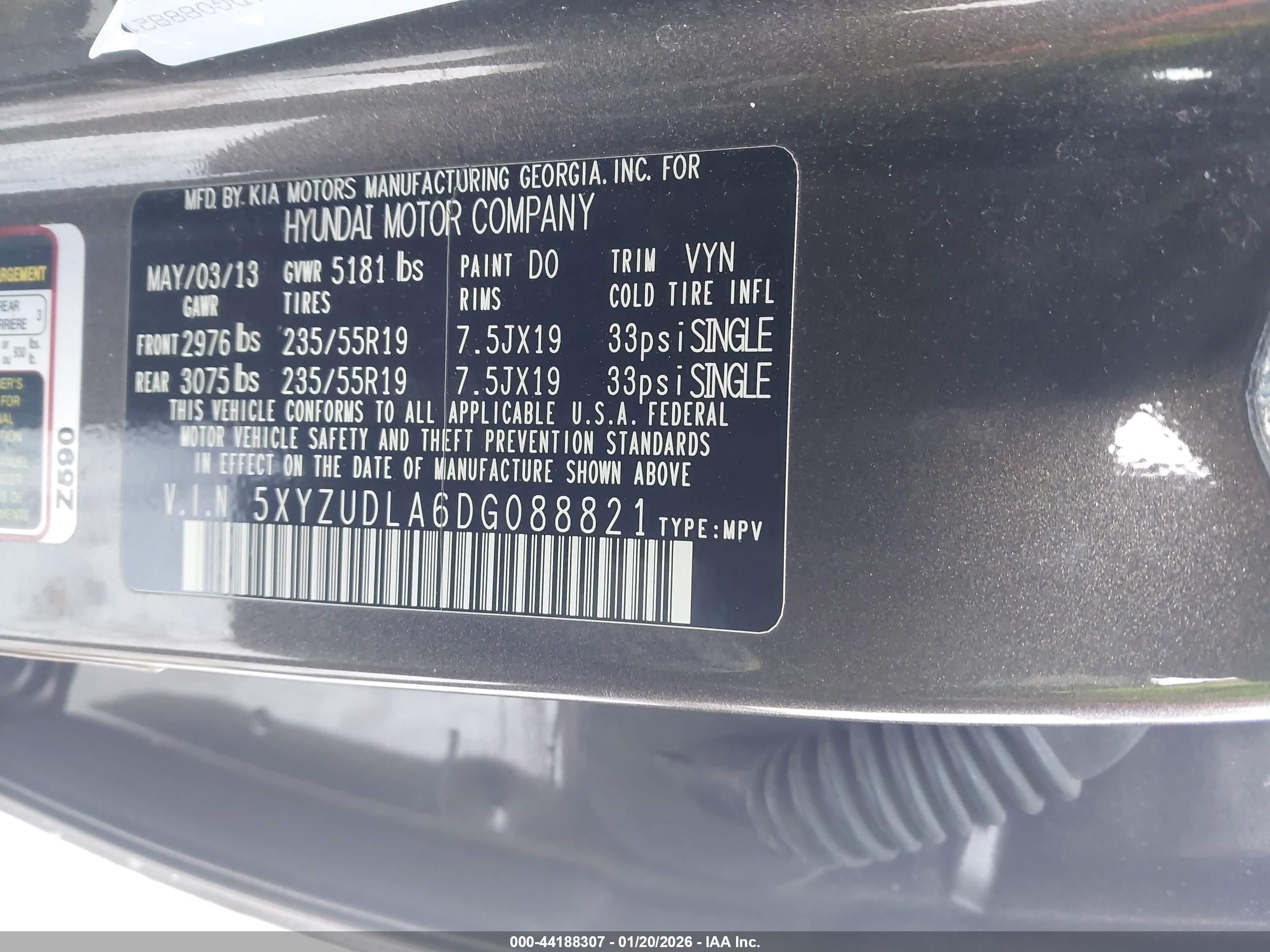 2013 Hyundai Santa Fe Sport 2.0t Dark Brown vin: 5XYZUDLA6DG088821