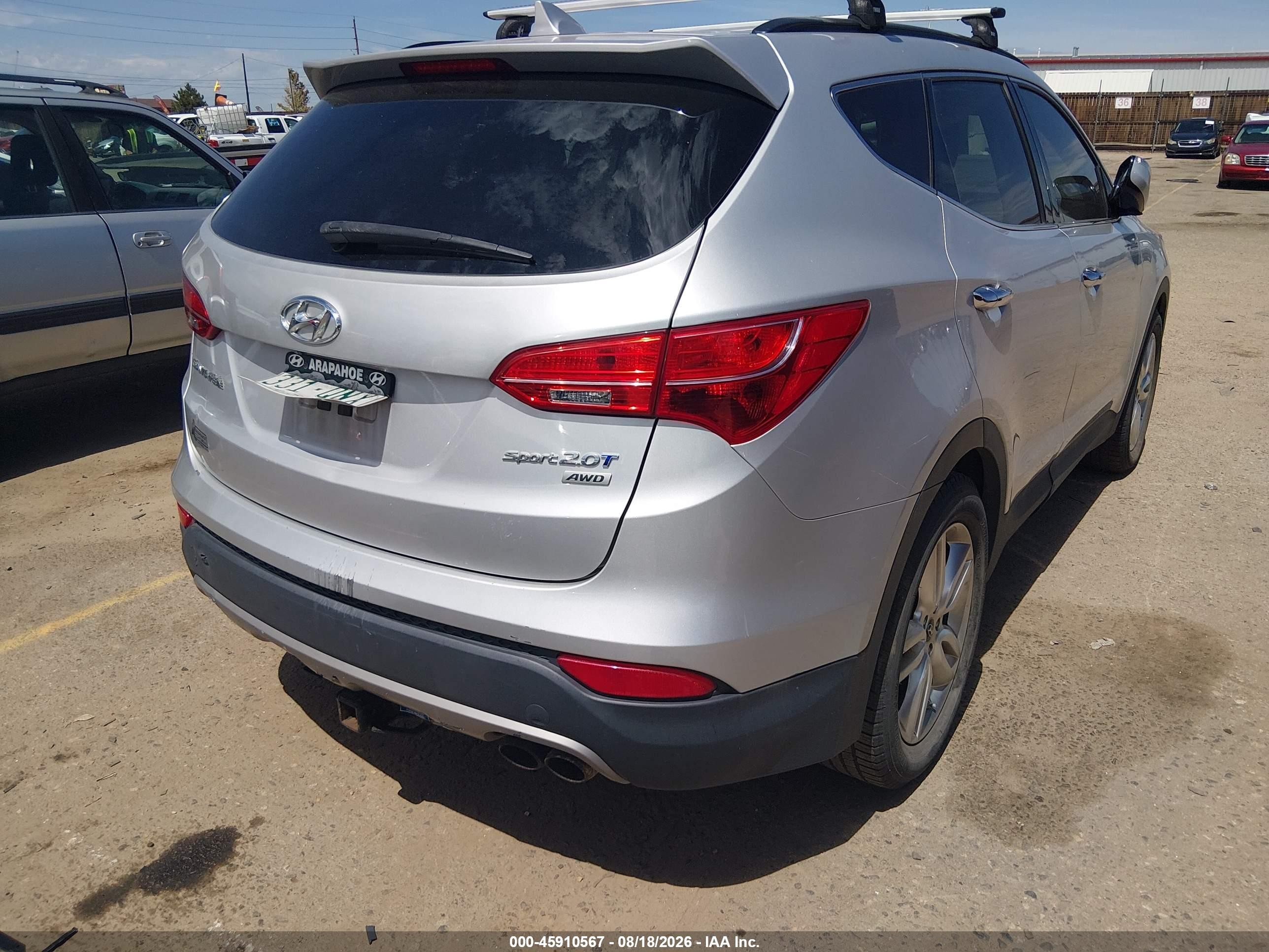 2014 Hyundai Santa Fe Sport 2.0l Turbo Gray vin: 5XYZUDLA6EG158402
