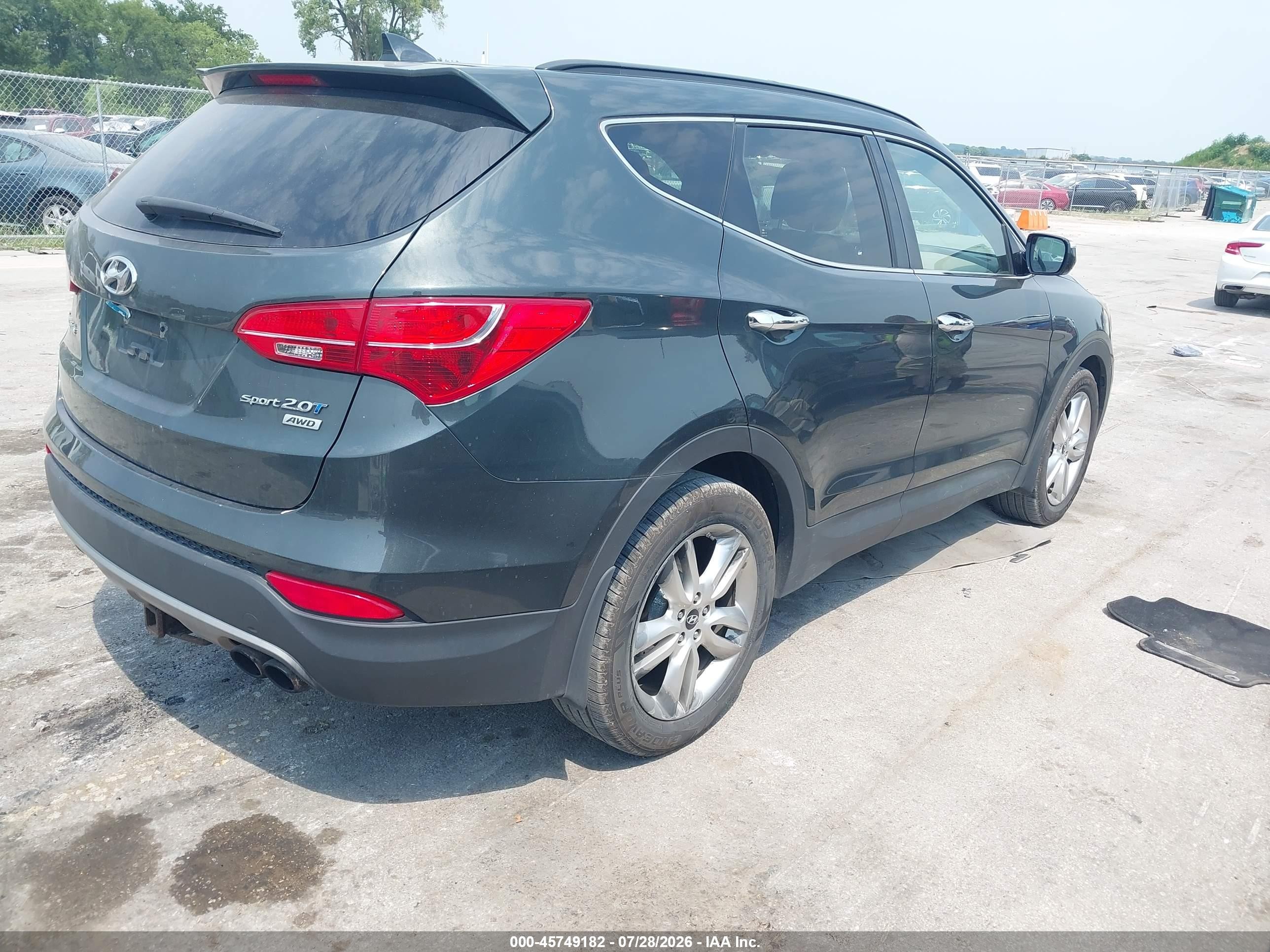 2013 Hyundai Santa Fe Sport 2.0t Green vin: 5XYZUDLA7DG058288