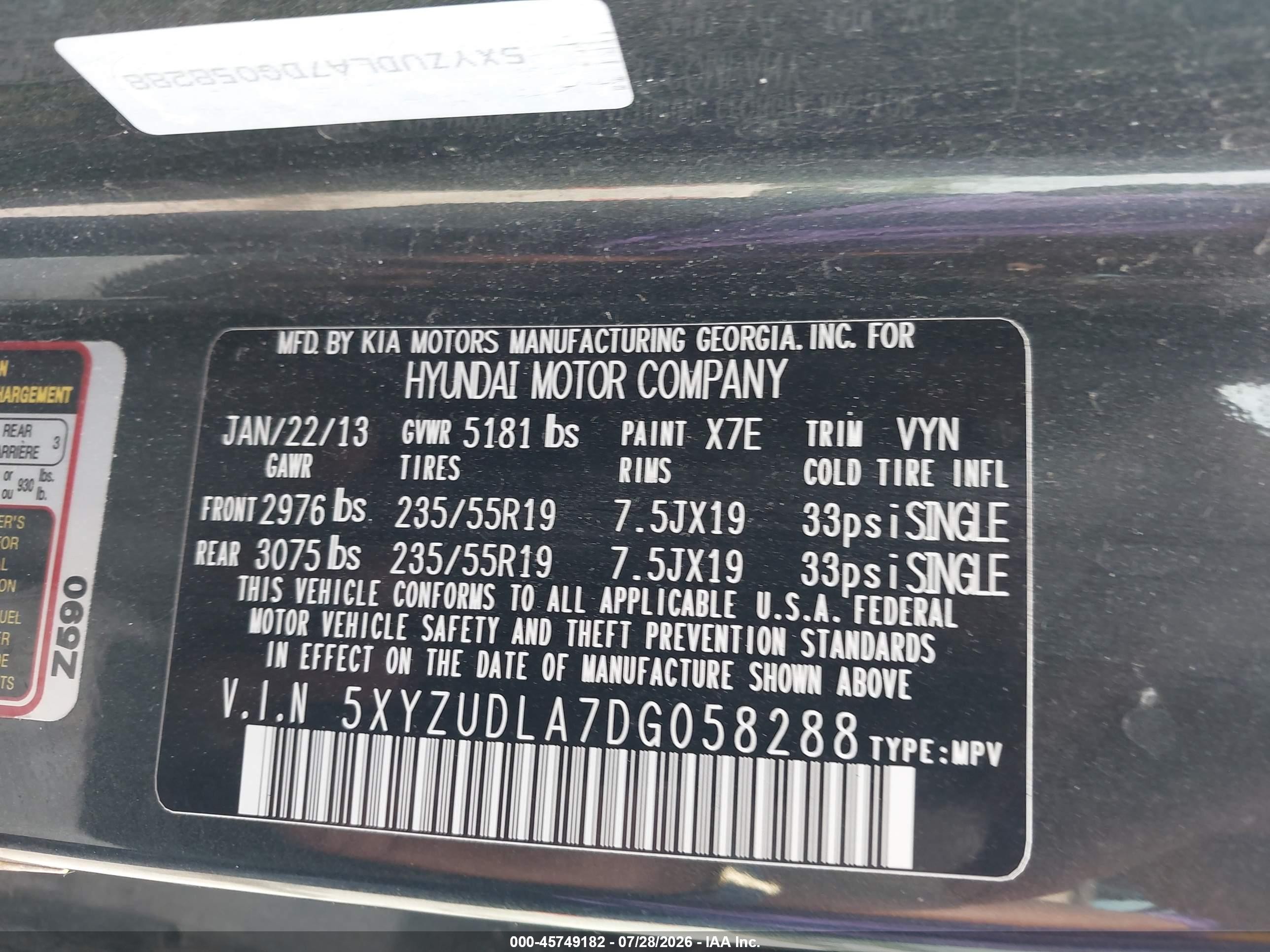2013 Hyundai Santa Fe Sport 2.0t Green vin: 5XYZUDLA7DG058288
