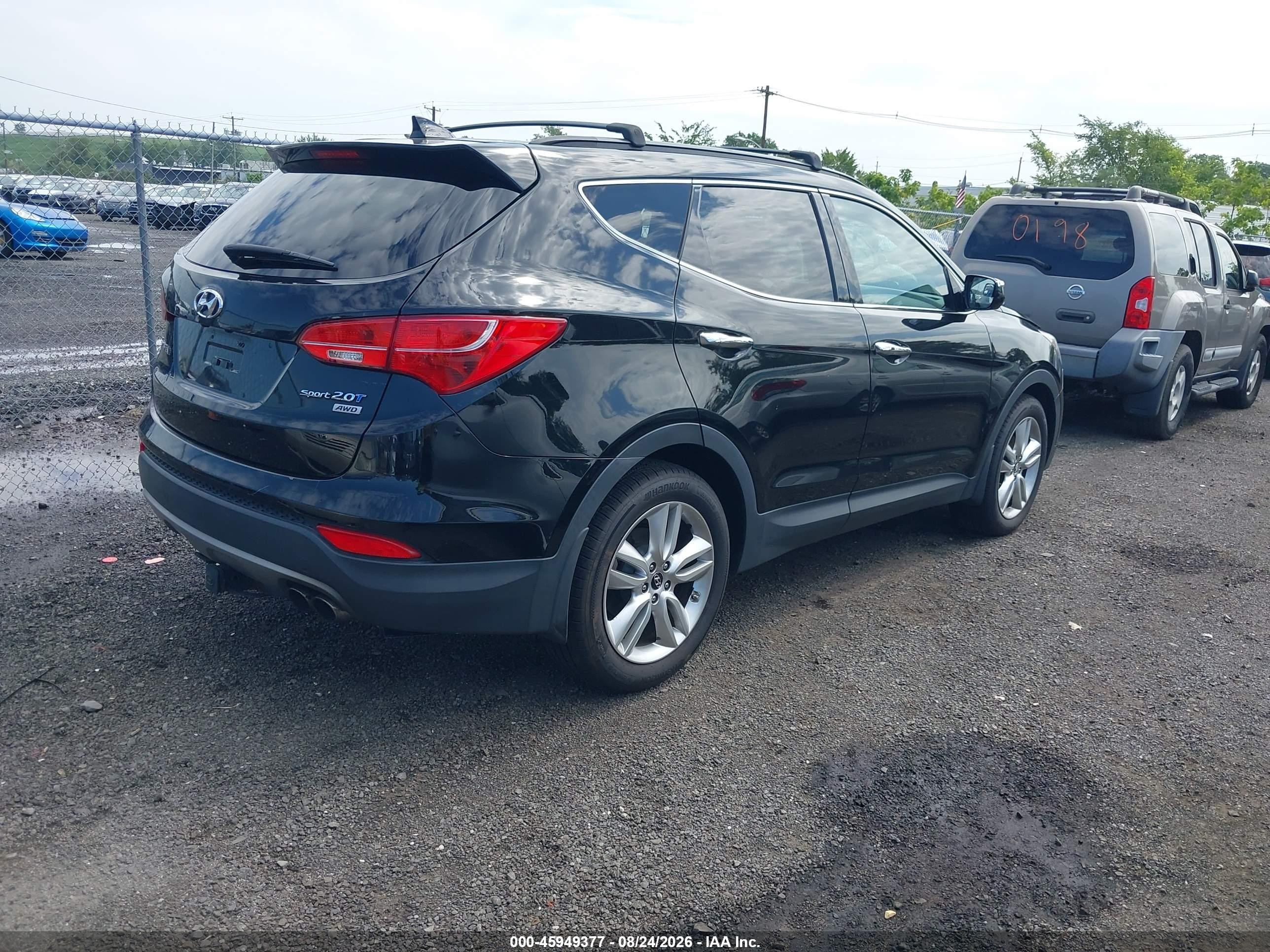 2013 Hyundai Santa Fe Sport 2.0t Черный vin: 5XYZUDLA7DG124077