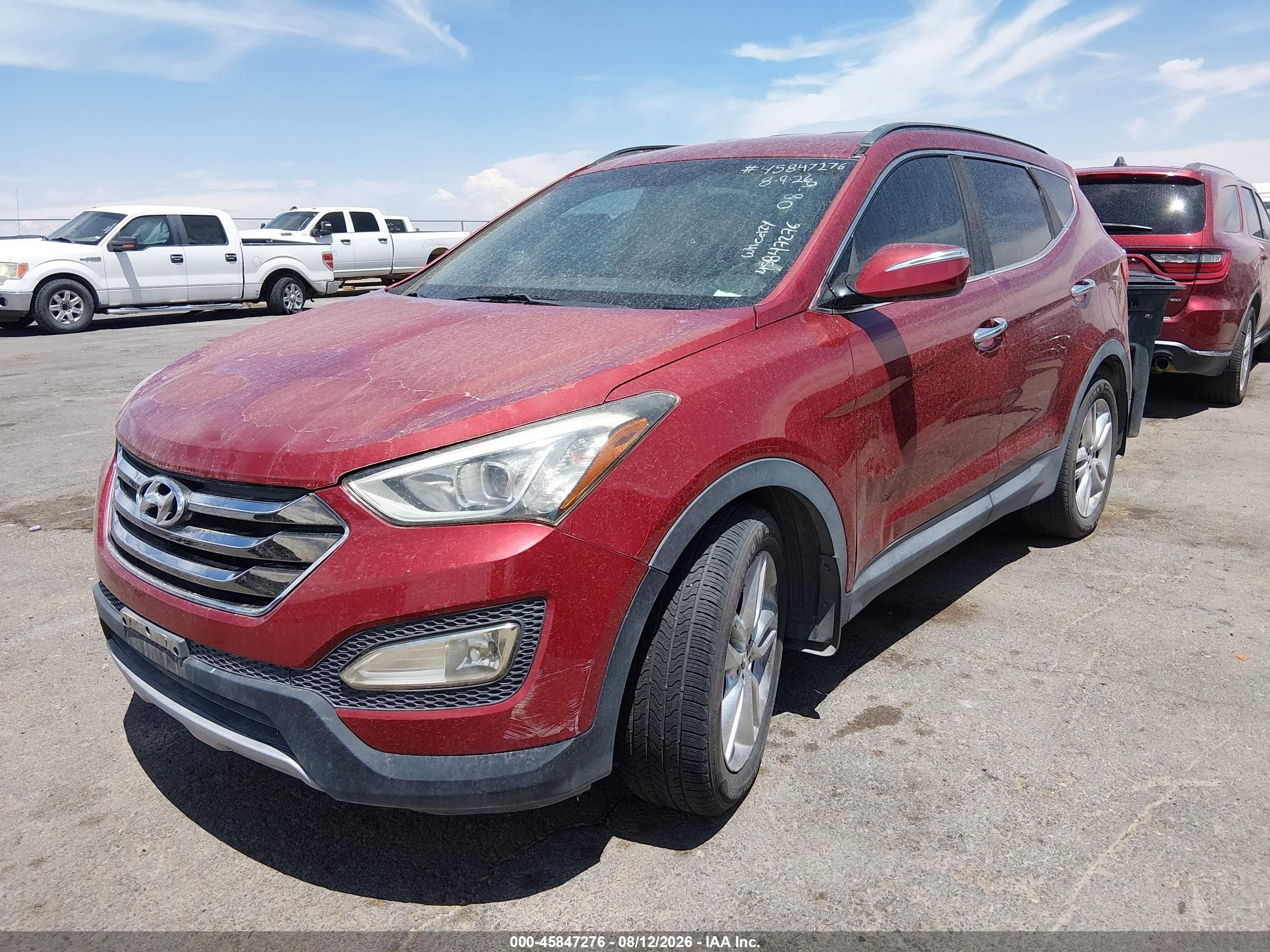 2013 Hyundai Santa Fe Sport 2.0t Red vin: 5XYZUDLA8DG115730