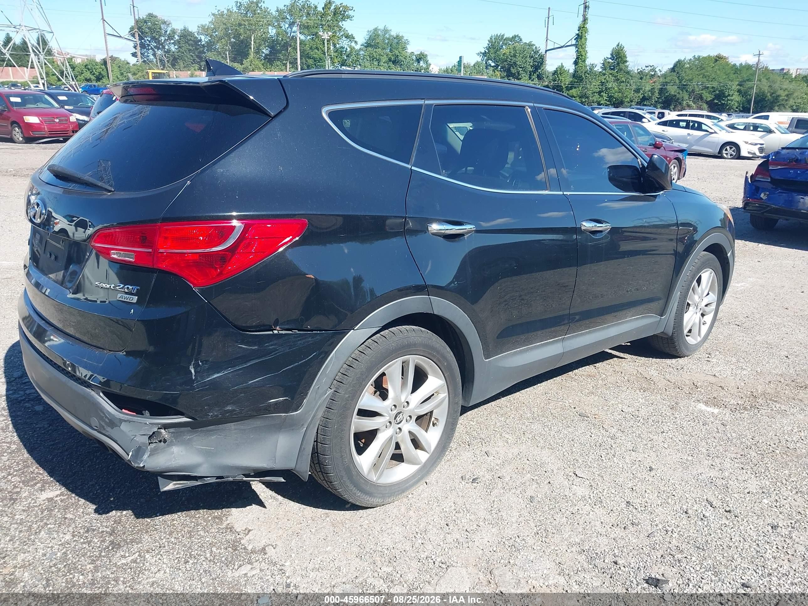 2013 Hyundai Santa Fe Sport 2.0t Black vin: 5XYZUDLA9DG113775