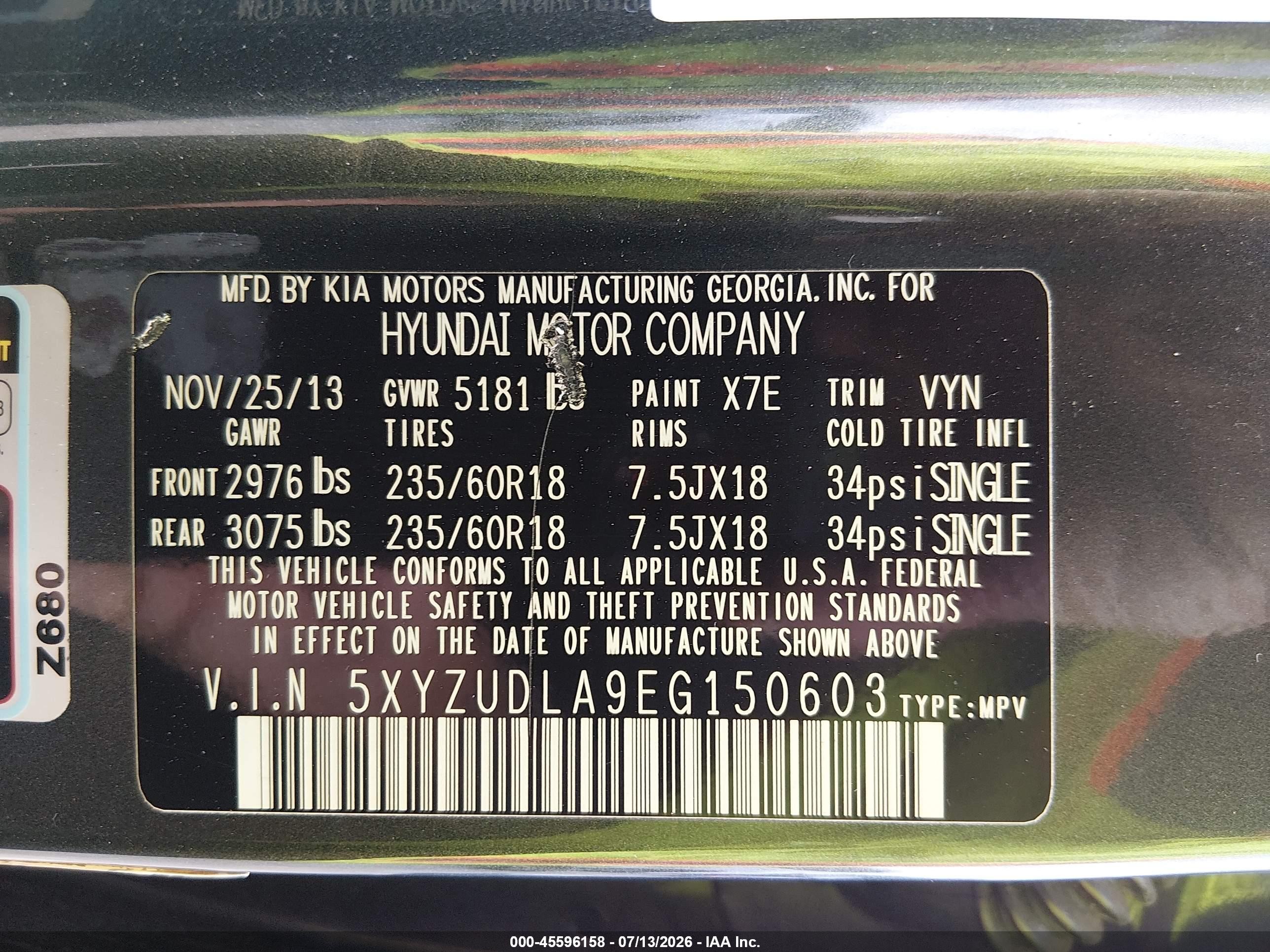 2014 Hyundai Santa Fe Sport 2.0l Turbo Gray vin: 5XYZUDLA9EG150603