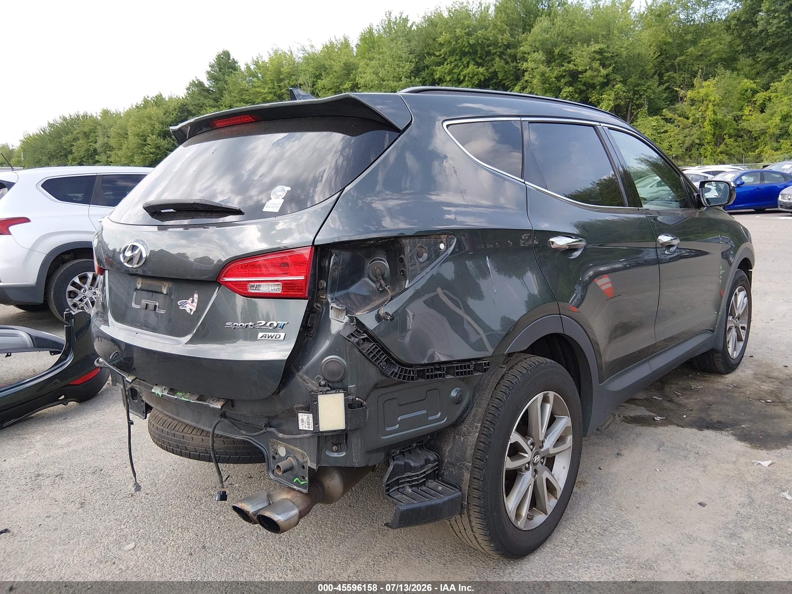 2014 Hyundai Santa Fe Sport 2.0l Turbo Gray vin: 5XYZUDLA9EG150603