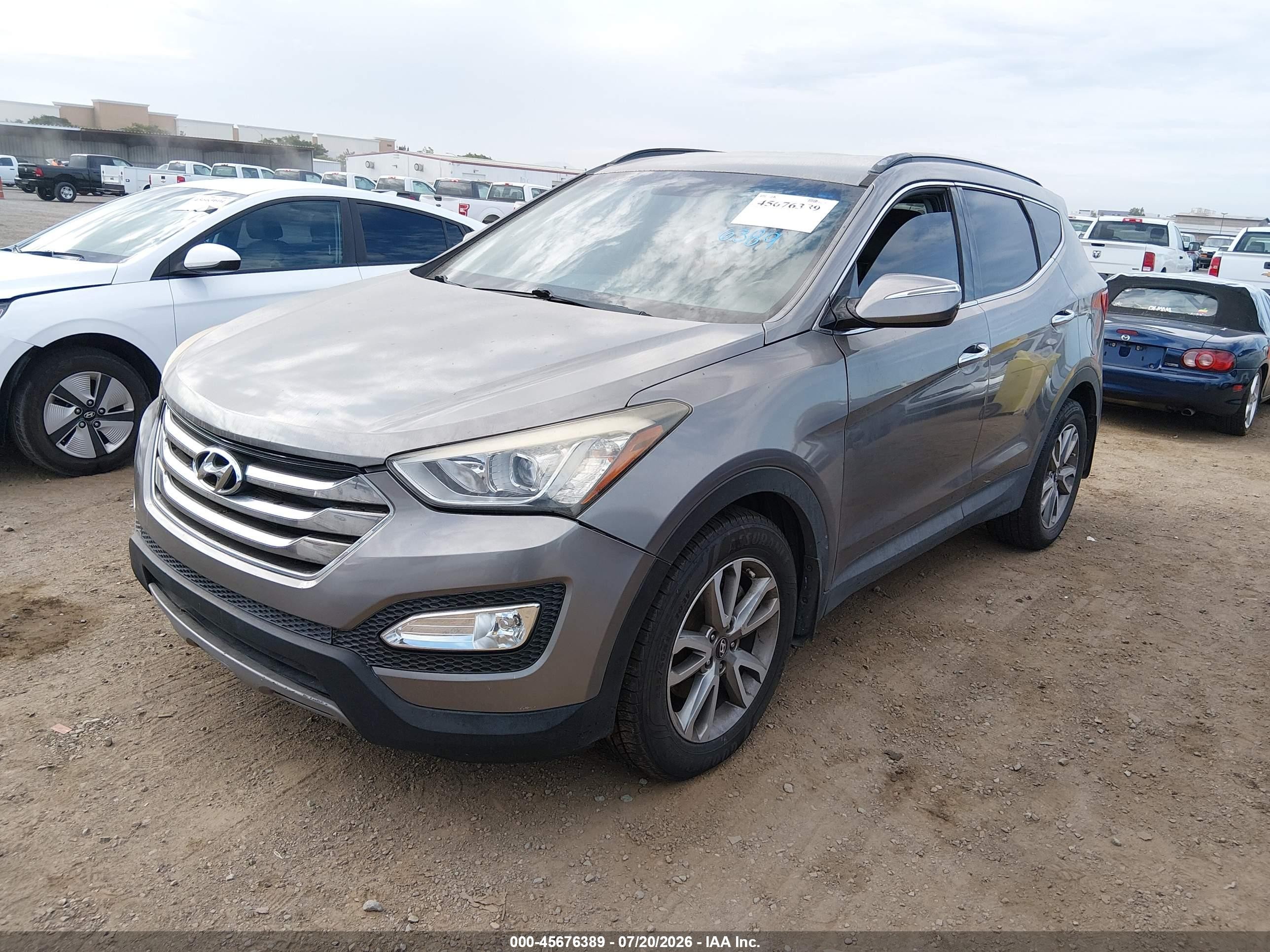 2014 Hyundai Santa Fe Sport 2.0l Turbo Gray vin: 5XYZUDLAXEG180371