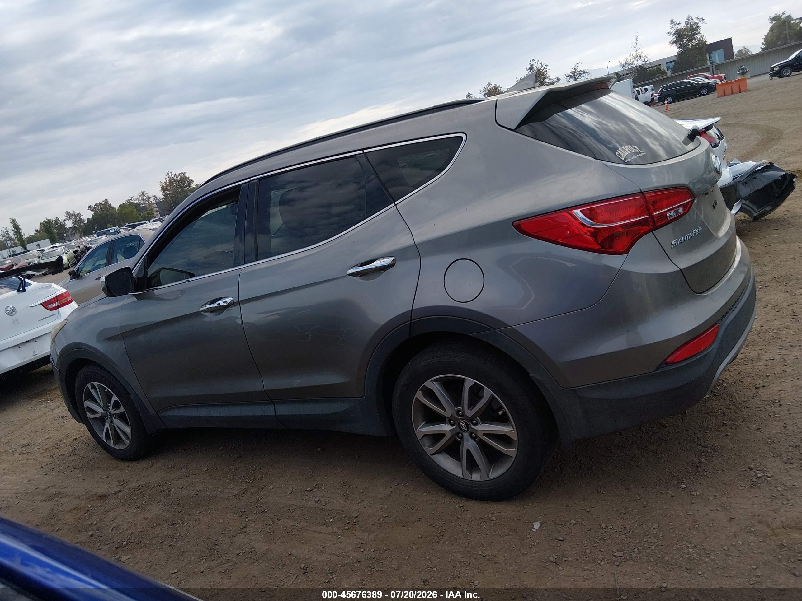 2014 Hyundai Santa Fe Sport 2.0l Turbo Gray vin: 5XYZUDLAXEG180371