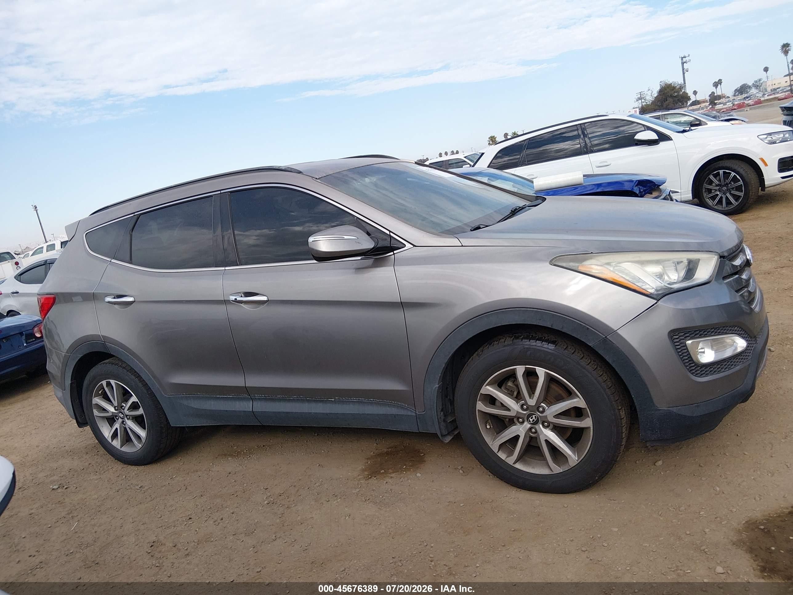 2014 Hyundai Santa Fe Sport 2.0l Turbo Gray vin: 5XYZUDLAXEG180371