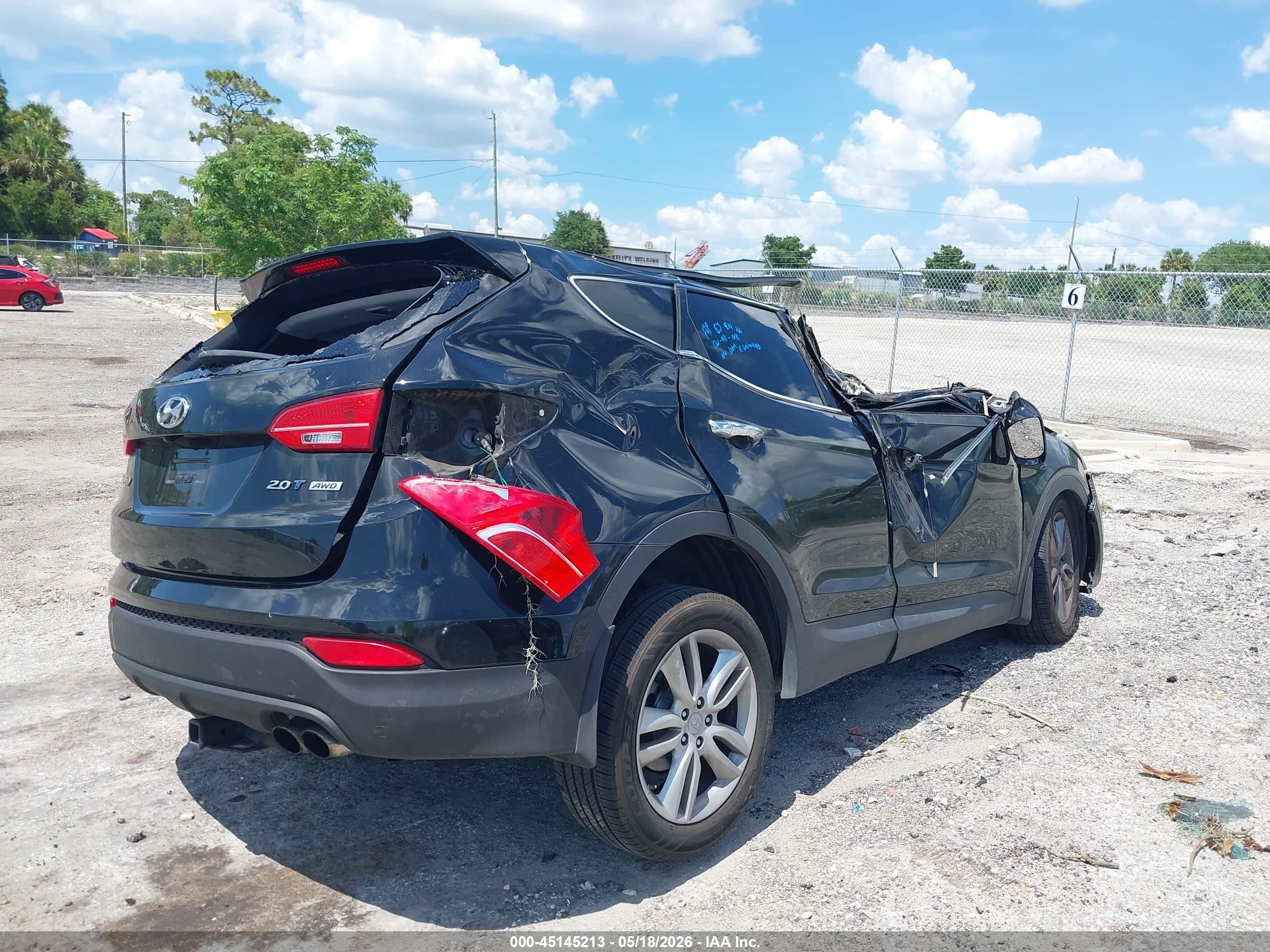 2014 Hyundai Santa Fe Sport 2.0l Turbo Black vin: 5XYZUDLAXEG191323