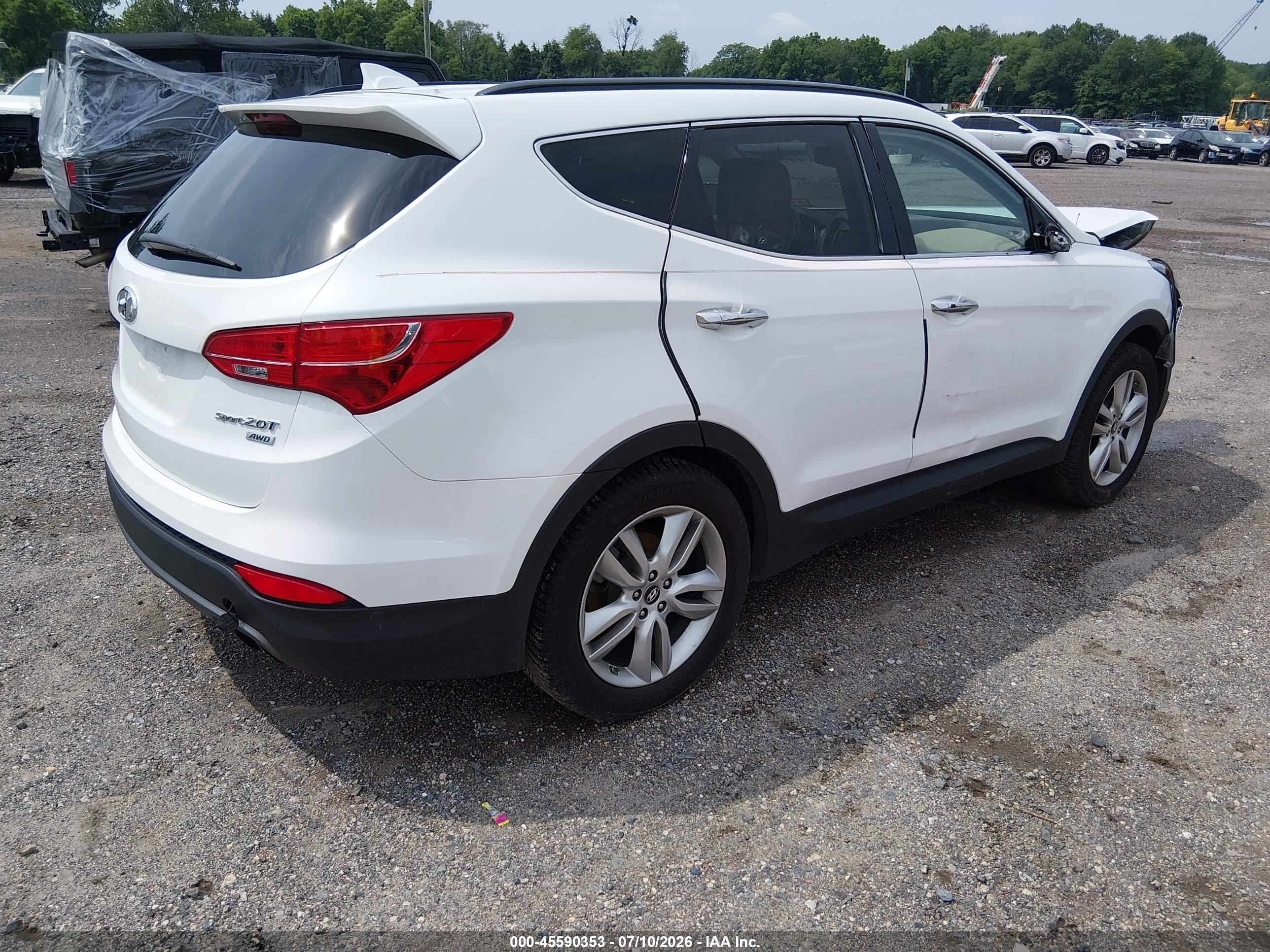 2014 Hyundai Santa Fe Sport 2.0l Turbo White vin: 5XYZUDLAXEG216060
