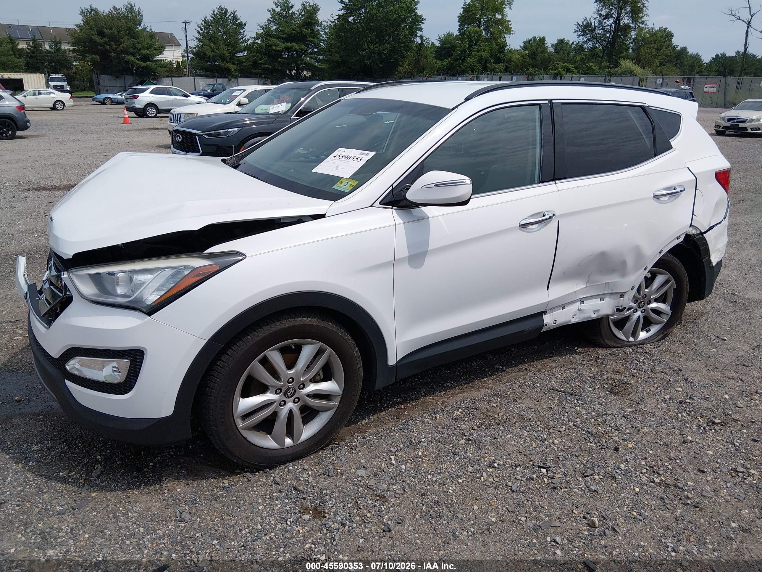 2014 Hyundai Santa Fe Sport 2.0l Turbo White vin: 5XYZUDLAXEG216060