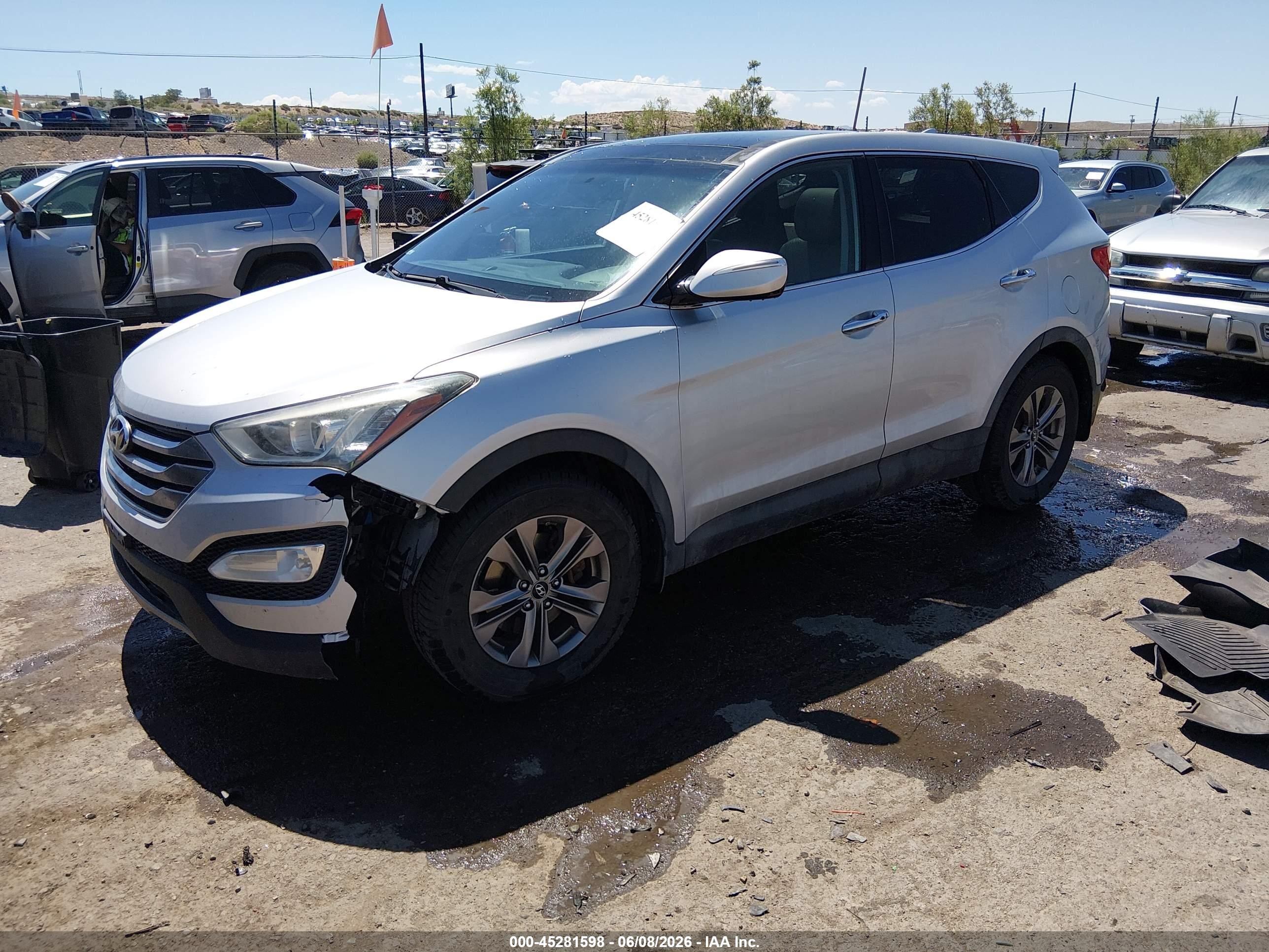 2013 Hyundai Santa Fe Sport Серебряный vin: 5XYZUDLB0DG041034