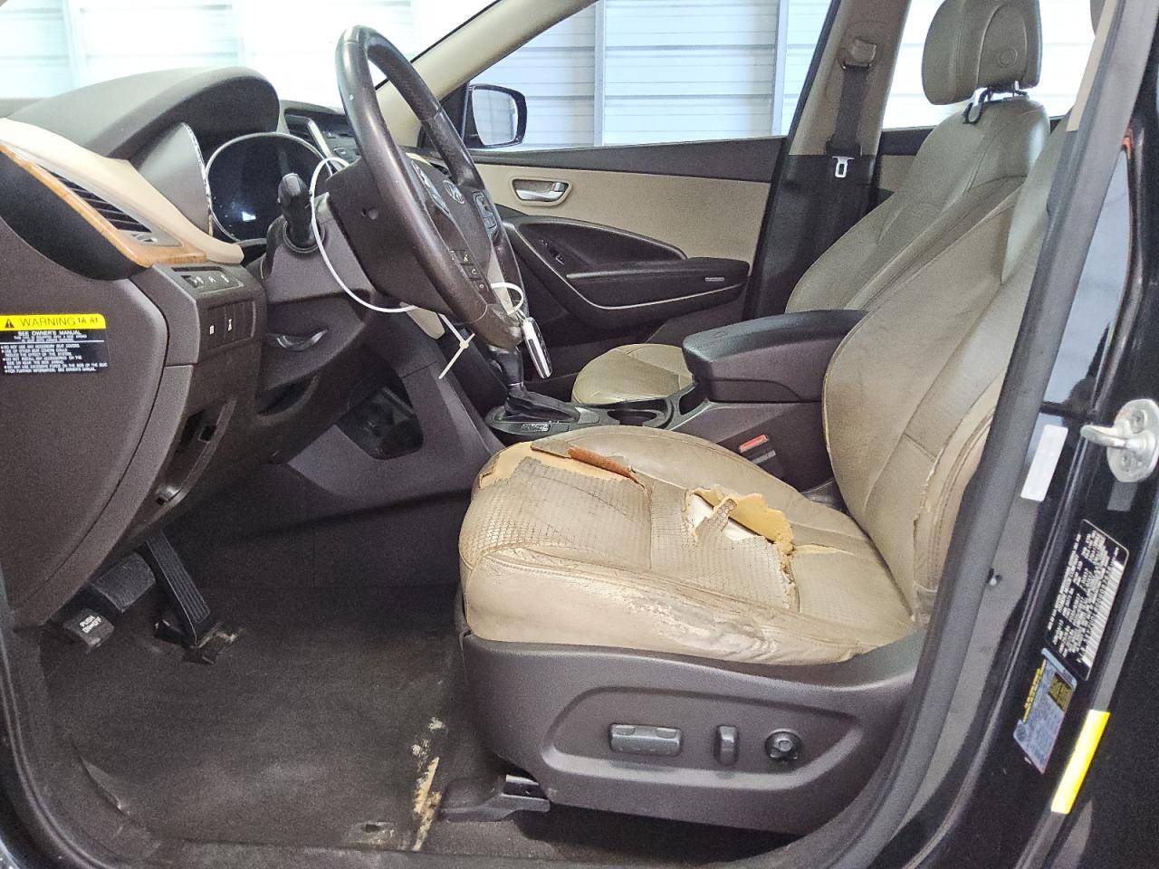 2013 Hyundai Santa Fe Sport 2.4l Black vin: 5XYZUDLB0DG097636 Damage: Left Front Carpet, Stained, Permanent