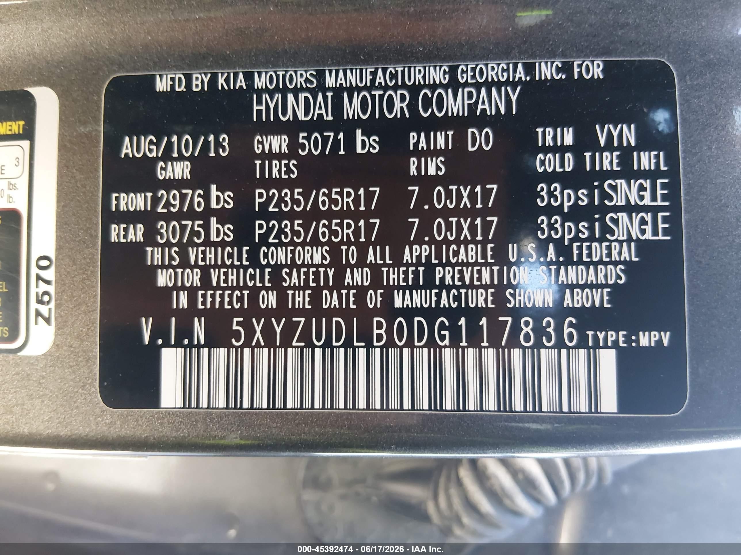 2013 Hyundai Santa Fe Sport Серый vin: 5XYZUDLB0DG117836