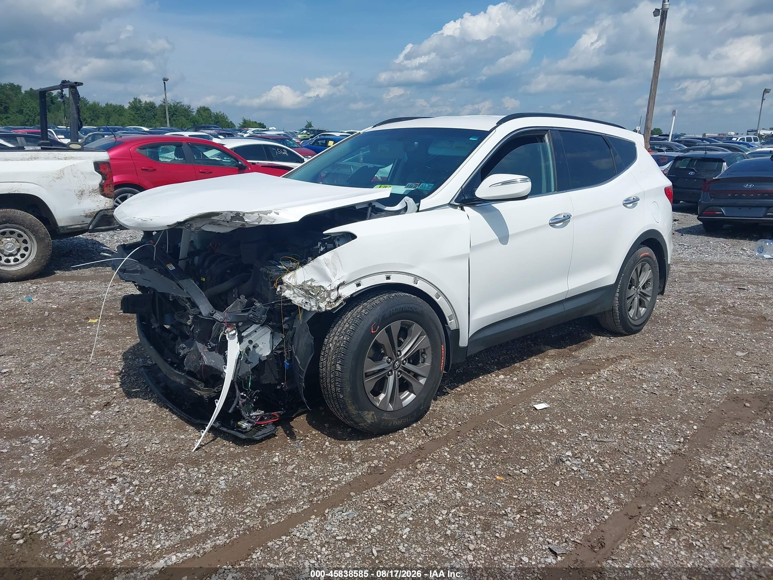 2014 Hyundai Santa Fe Sport 2.4l White vin: 5XYZUDLB0EG166424