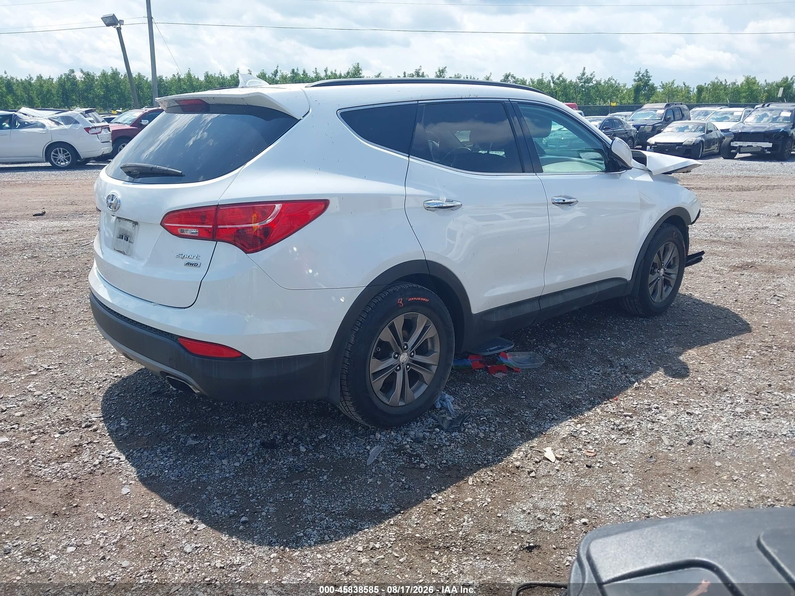 2014 Hyundai Santa Fe Sport 2.4l White vin: 5XYZUDLB0EG166424