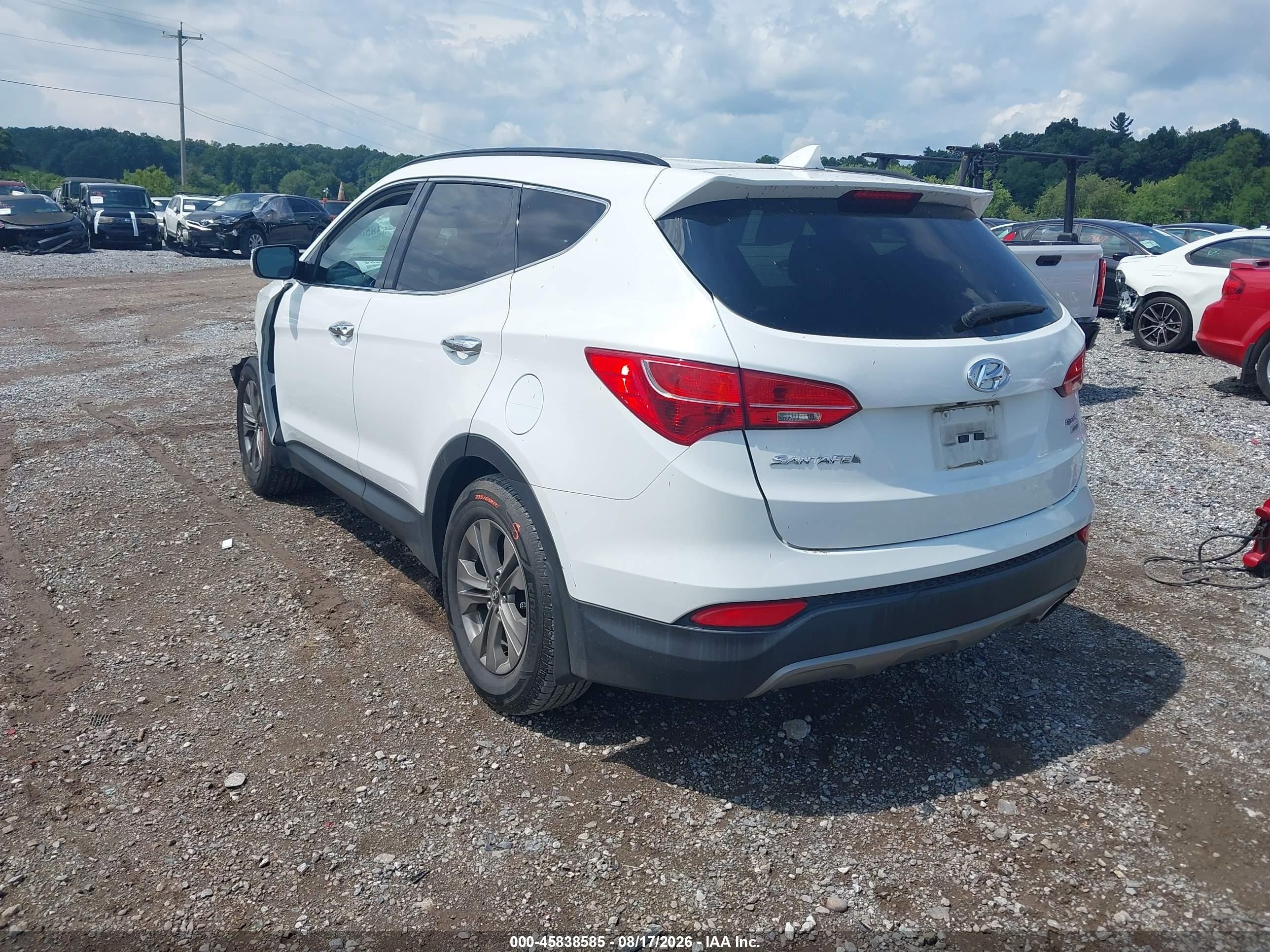 2014 Hyundai Santa Fe Sport 2.4l White vin: 5XYZUDLB0EG166424
