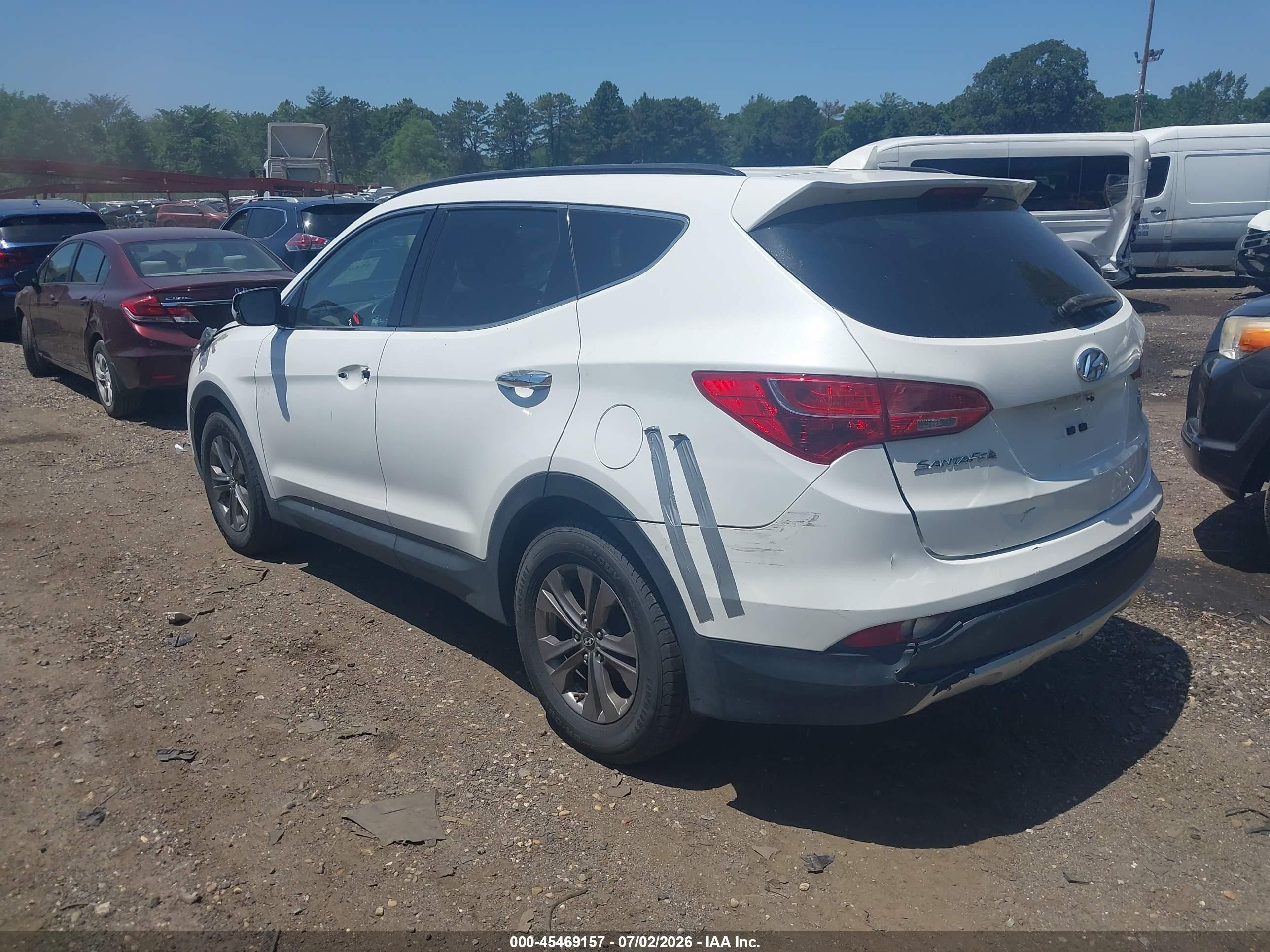 2013 Hyundai Santa Fe Sport White vin: 5XYZUDLB1DG017275
