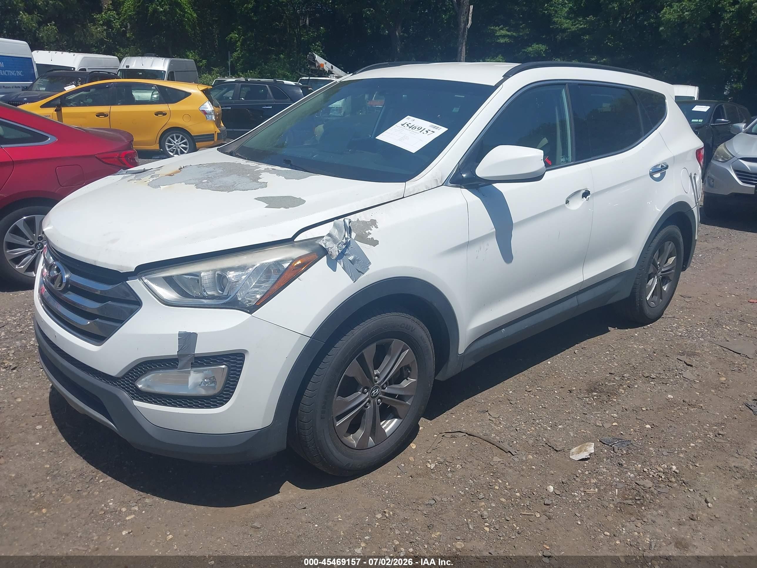 2013 Hyundai Santa Fe Sport White vin: 5XYZUDLB1DG017275