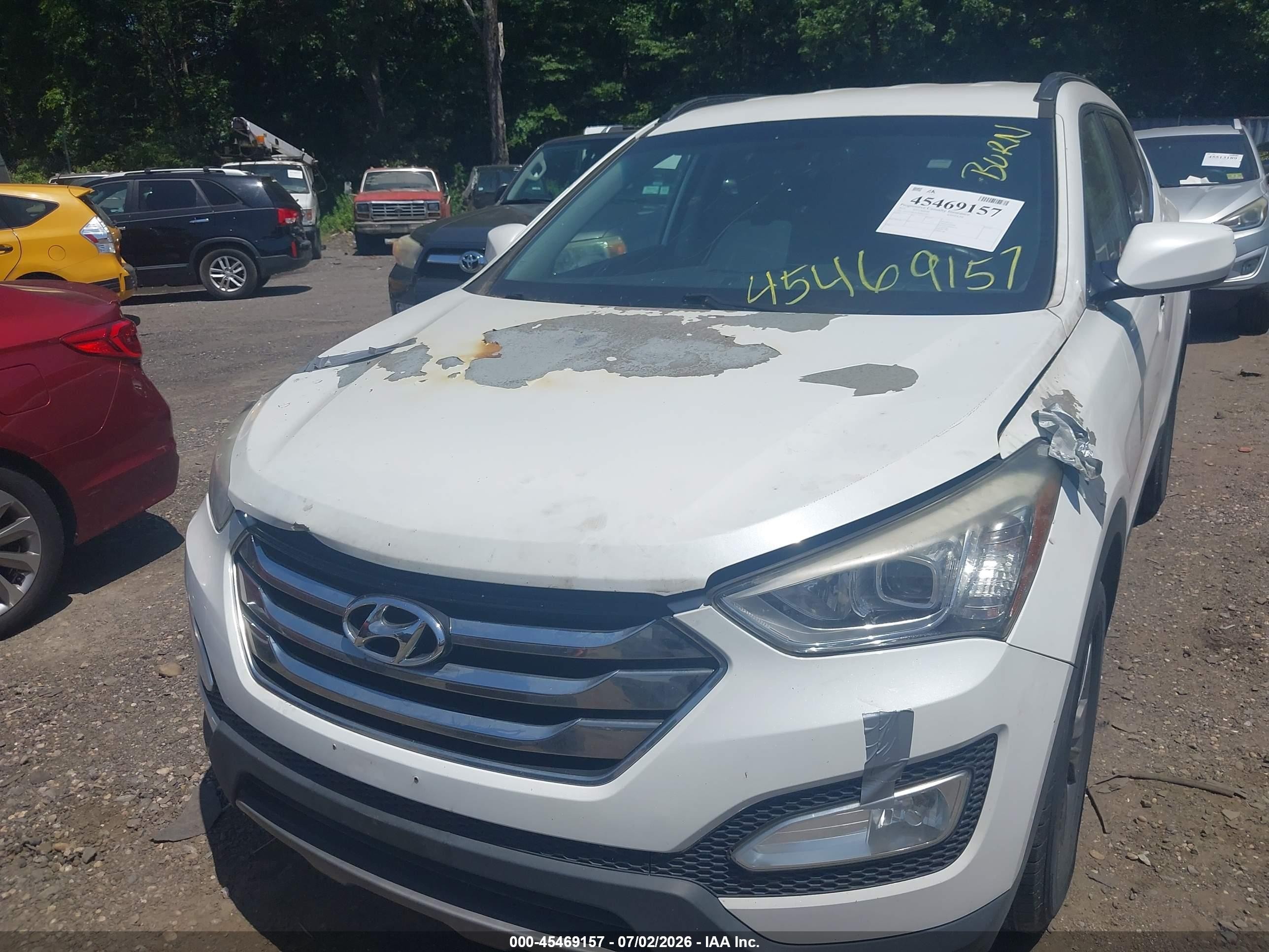 2013 Hyundai Santa Fe Sport White vin: 5XYZUDLB1DG017275