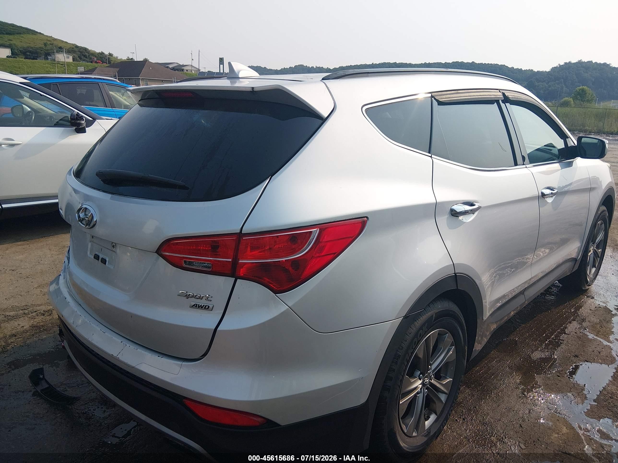 2013 Hyundai Santa Fe Sport Silver vin: 5XYZUDLB1DG077993