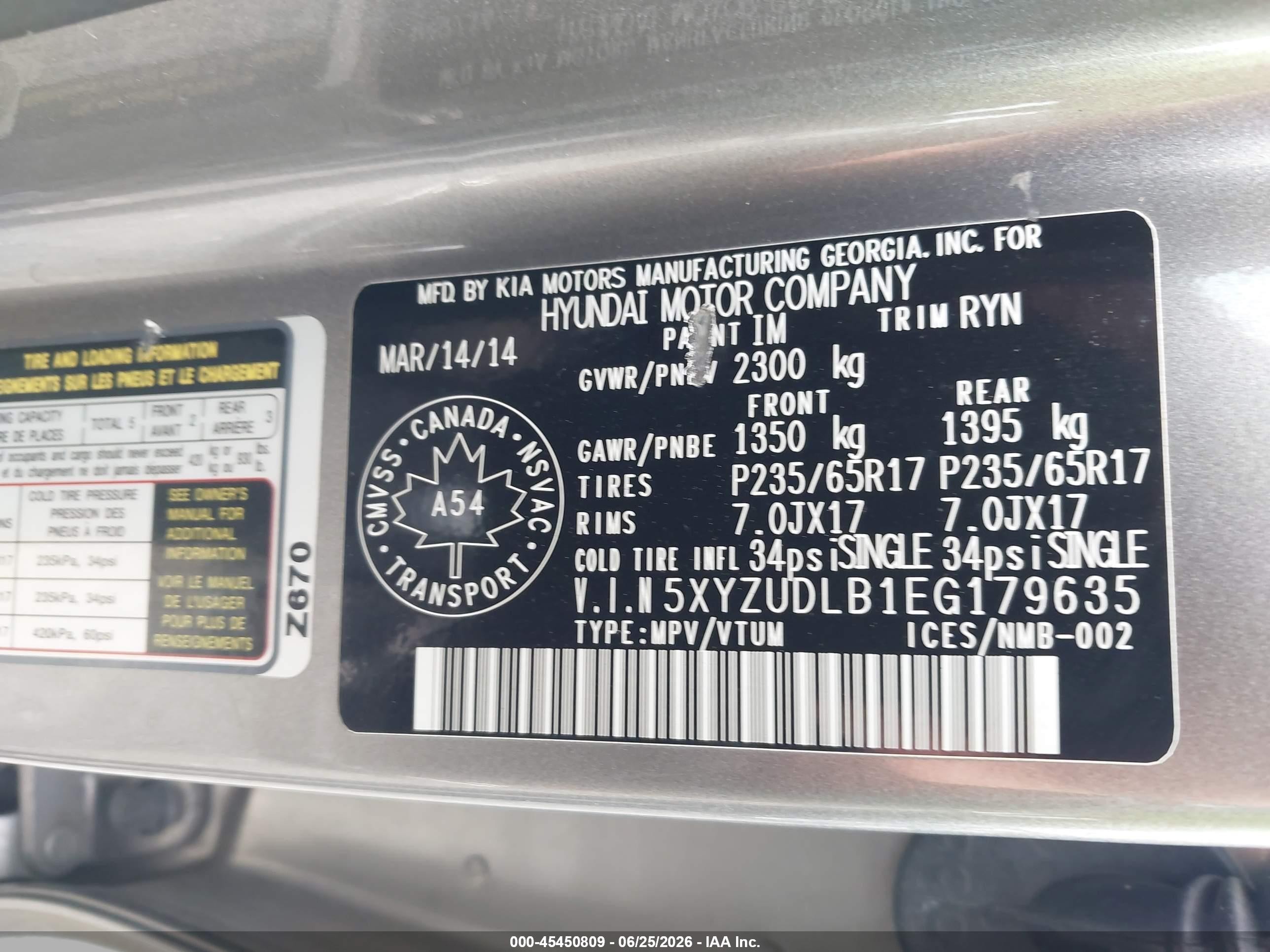 2014 Hyundai Santa Fe Sport 2.4 Luxury Gray vin: 5XYZUDLB1EG179635