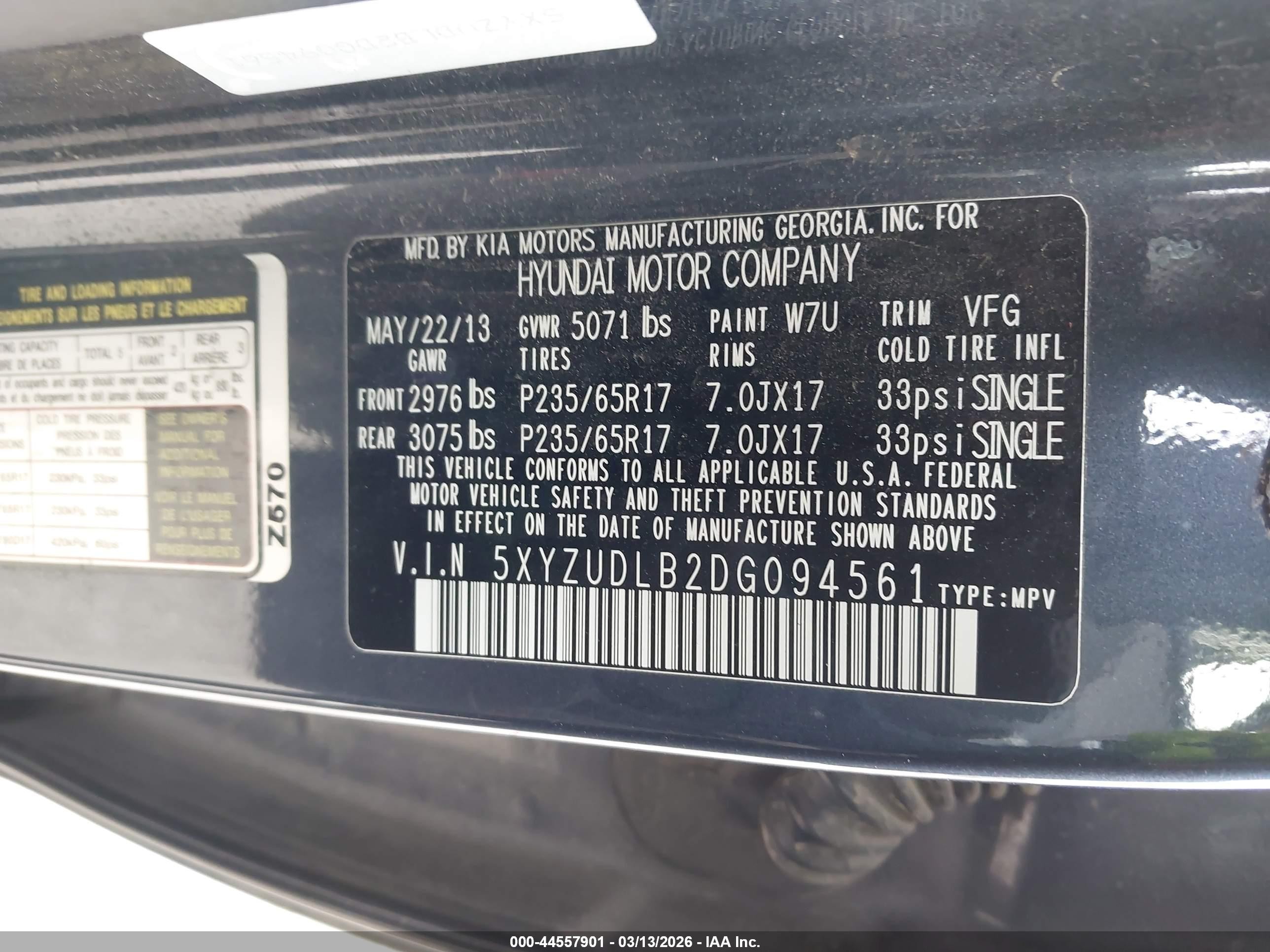 2013 Hyundai Santa Fe Sport Teal vin: 5XYZUDLB2DG094561