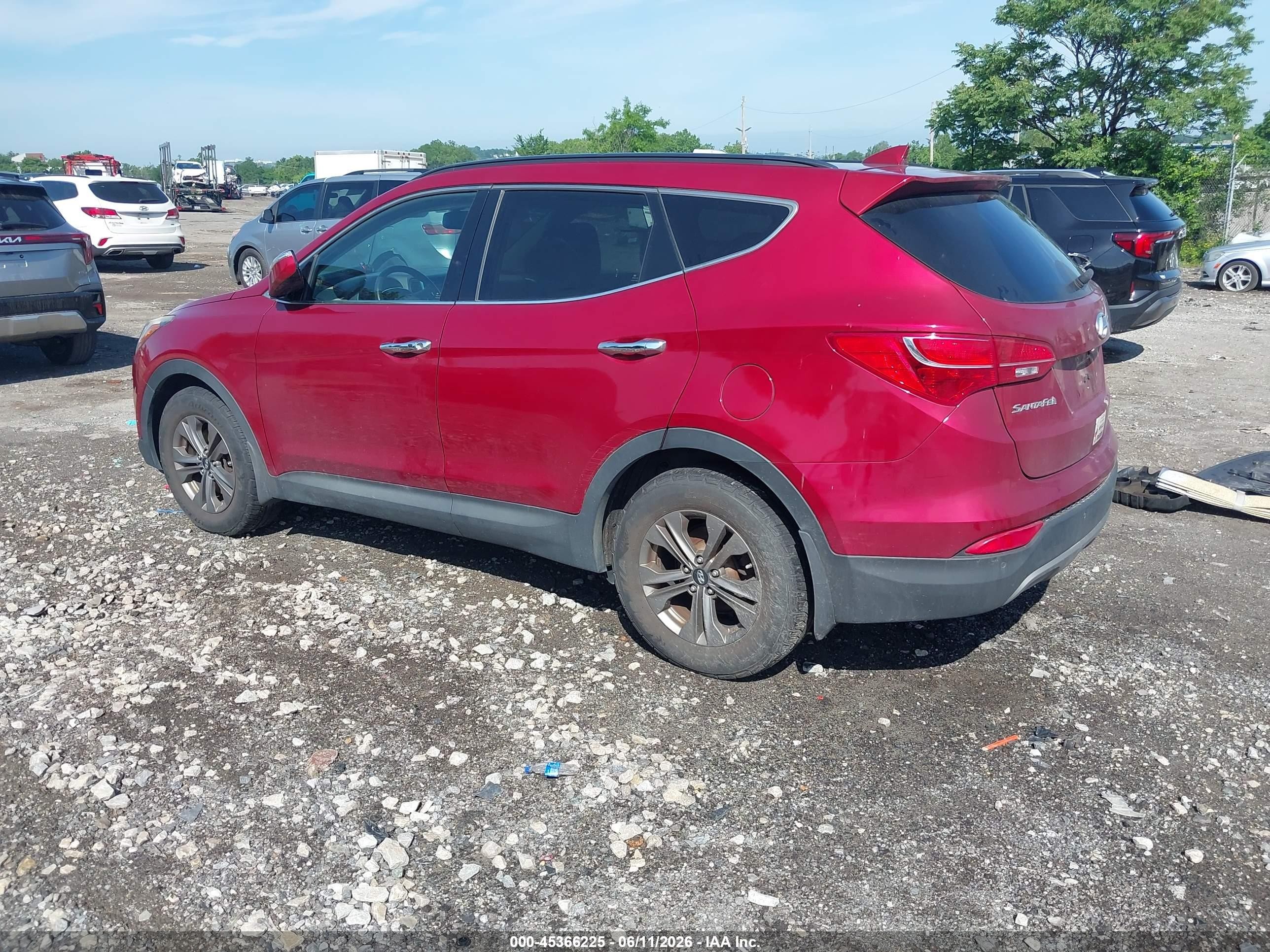 2015 Hyundai Santa Fe Sport 2.4l Red vin: 5XYZUDLB3FG260962