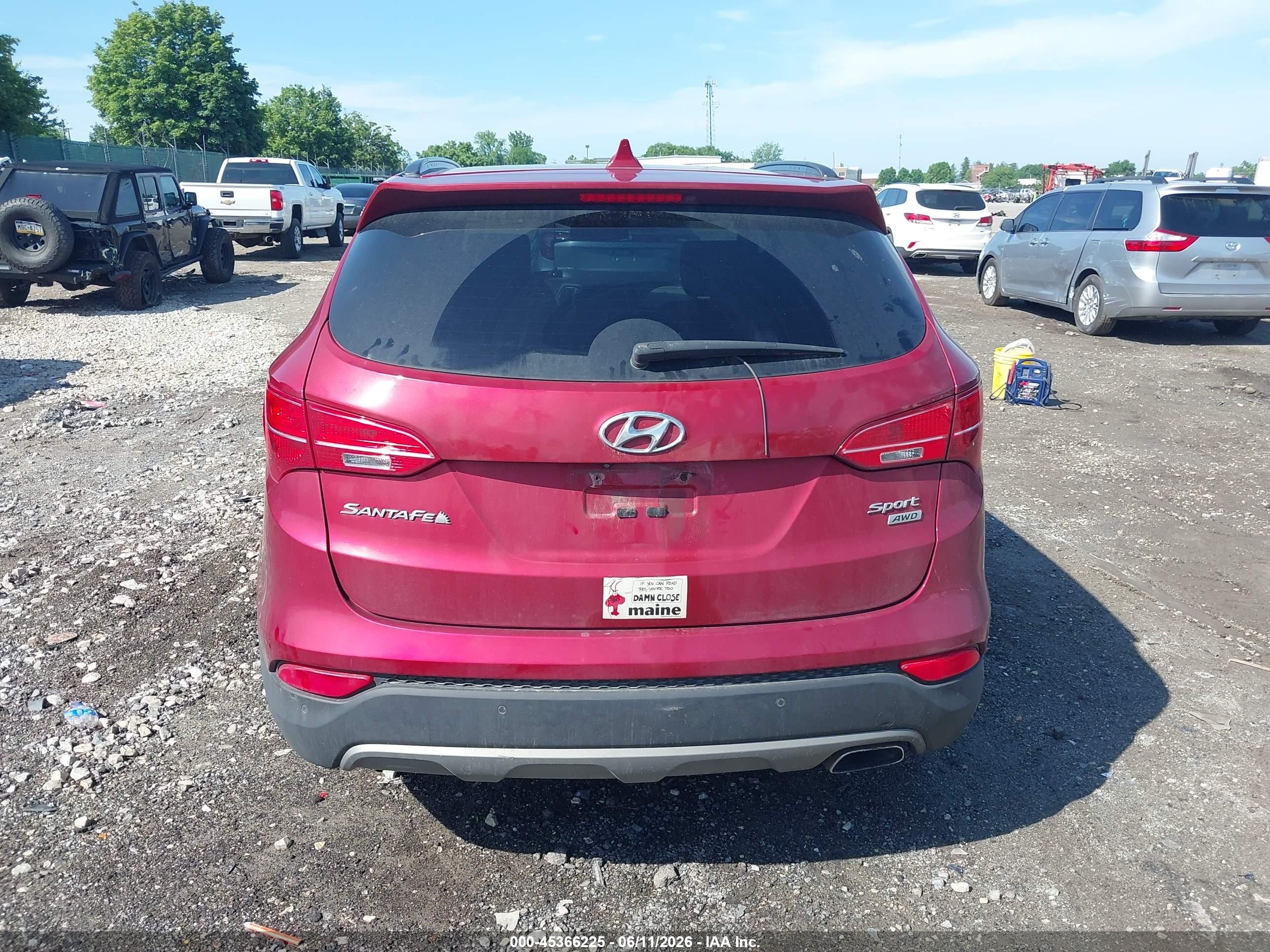 2015 Hyundai Santa Fe Sport 2.4l Red vin: 5XYZUDLB3FG260962