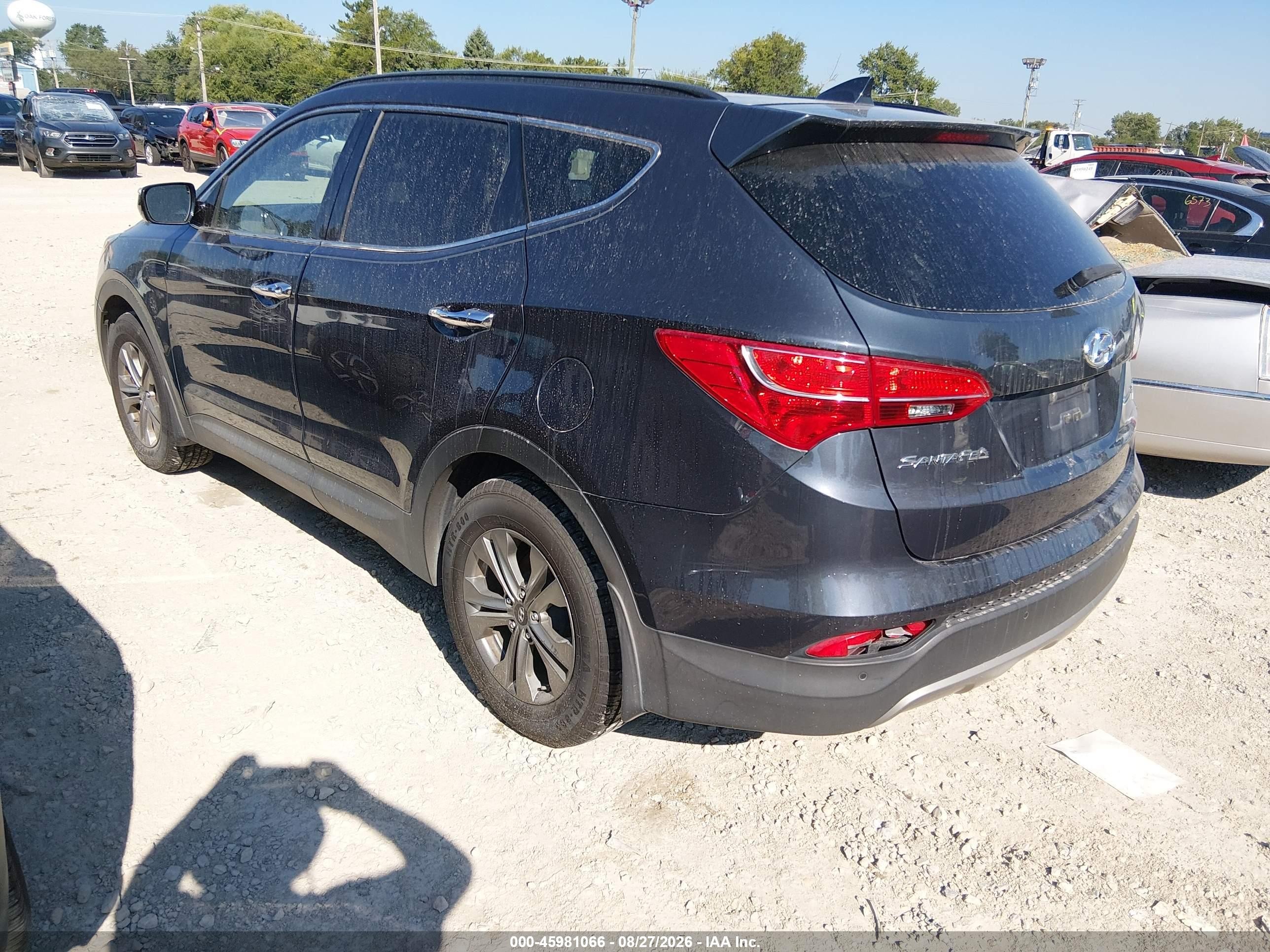 2015 Hyundai Santa Fe Sport 2.4l Black vin: 5XYZUDLB3FG261688