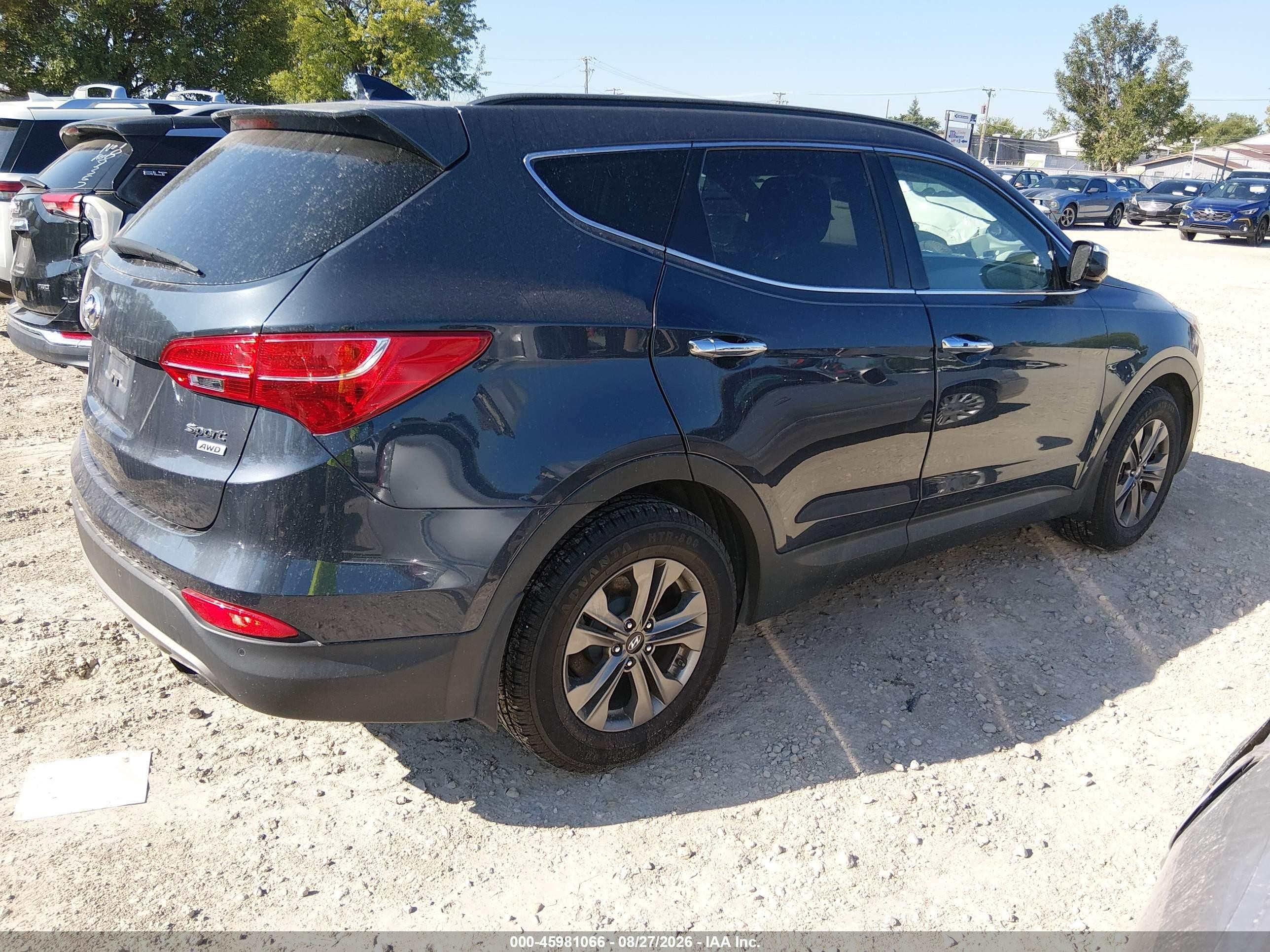 2015 Hyundai Santa Fe Sport 2.4l Black vin: 5XYZUDLB3FG261688