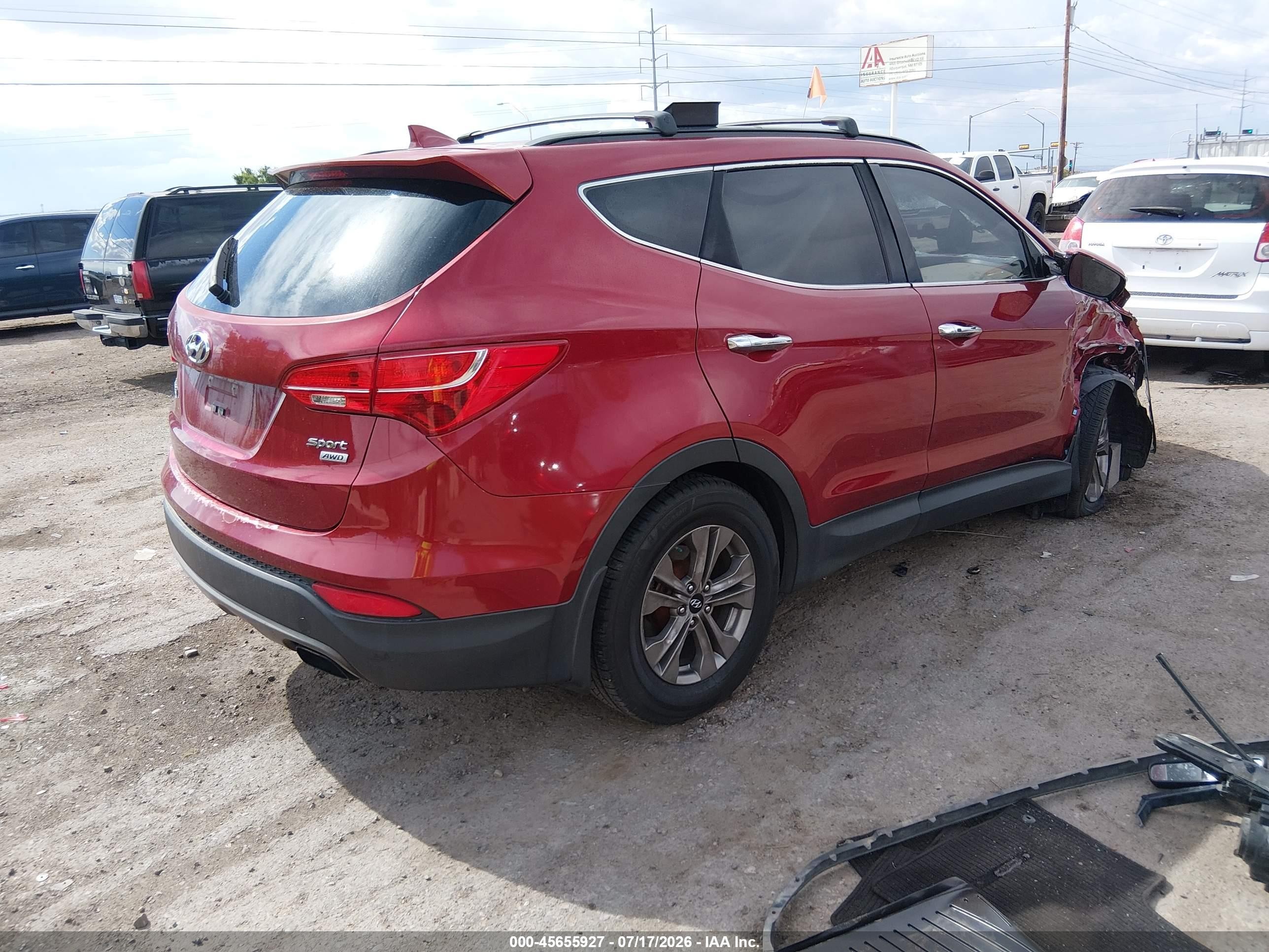 2015 Hyundai Santa Fe Sport 2.4l Red vin: 5XYZUDLB3FG278944