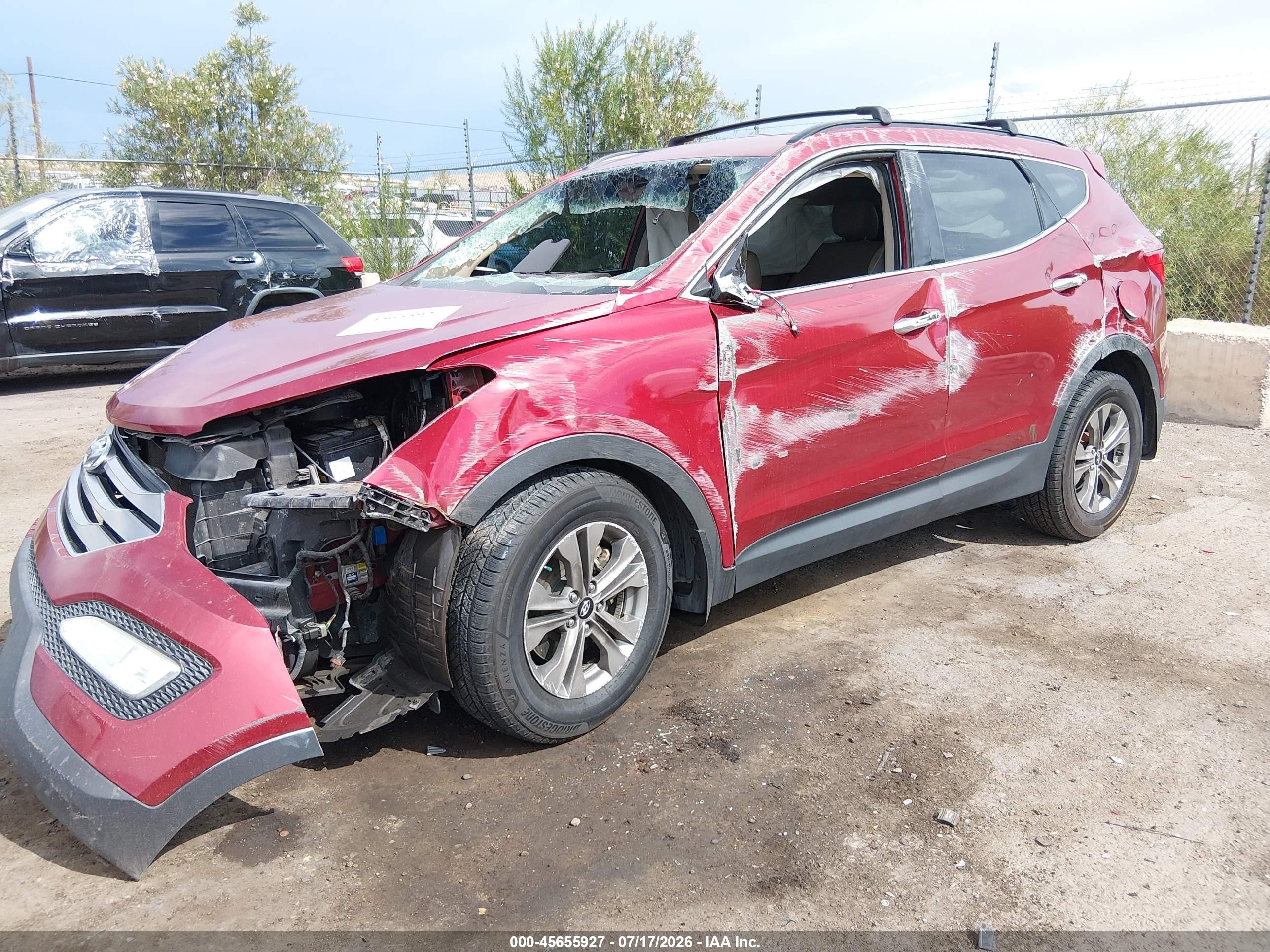 2015 Hyundai Santa Fe Sport 2.4l Red vin: 5XYZUDLB3FG278944