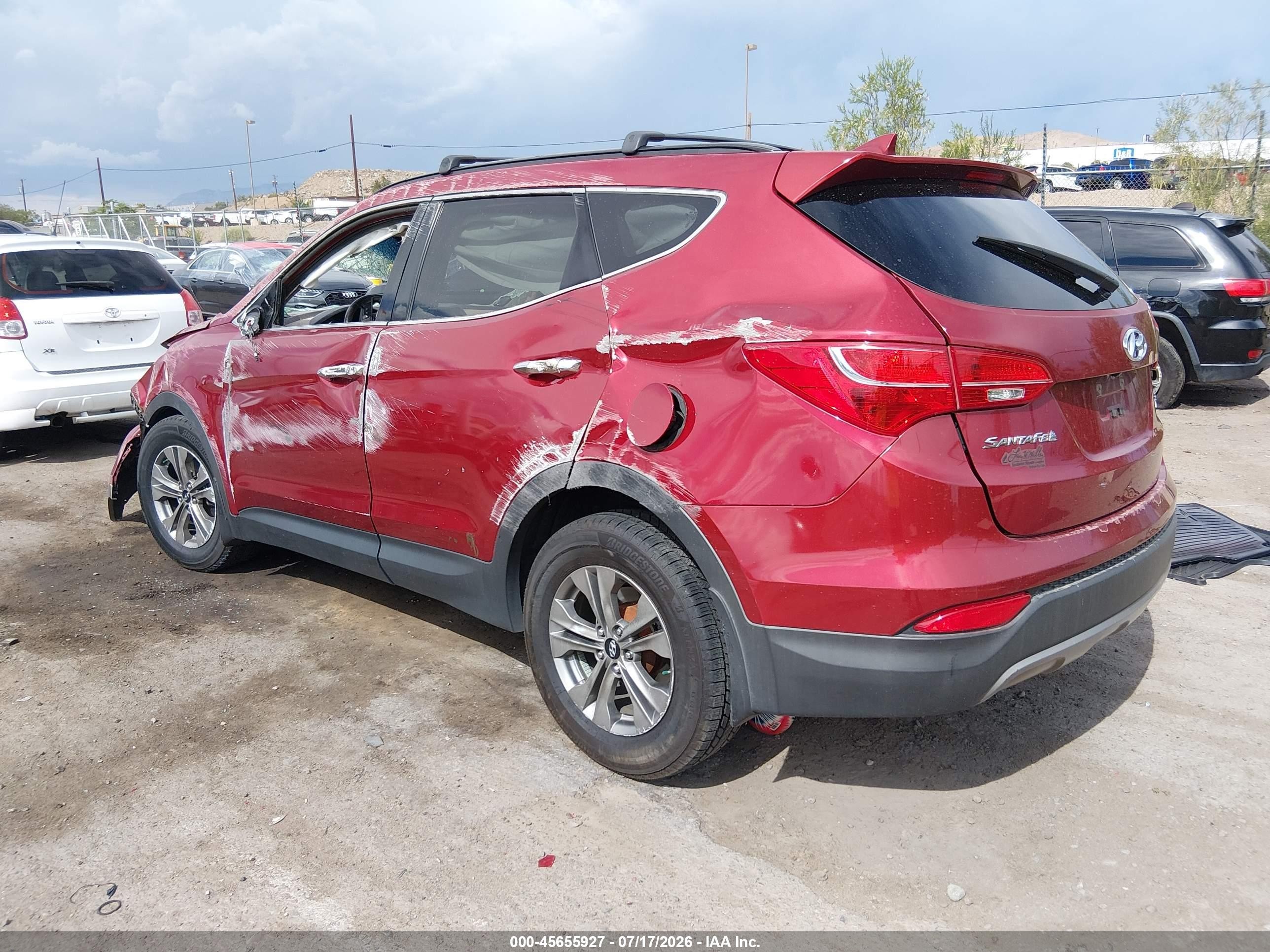 2015 Hyundai Santa Fe Sport 2.4l Red vin: 5XYZUDLB3FG278944