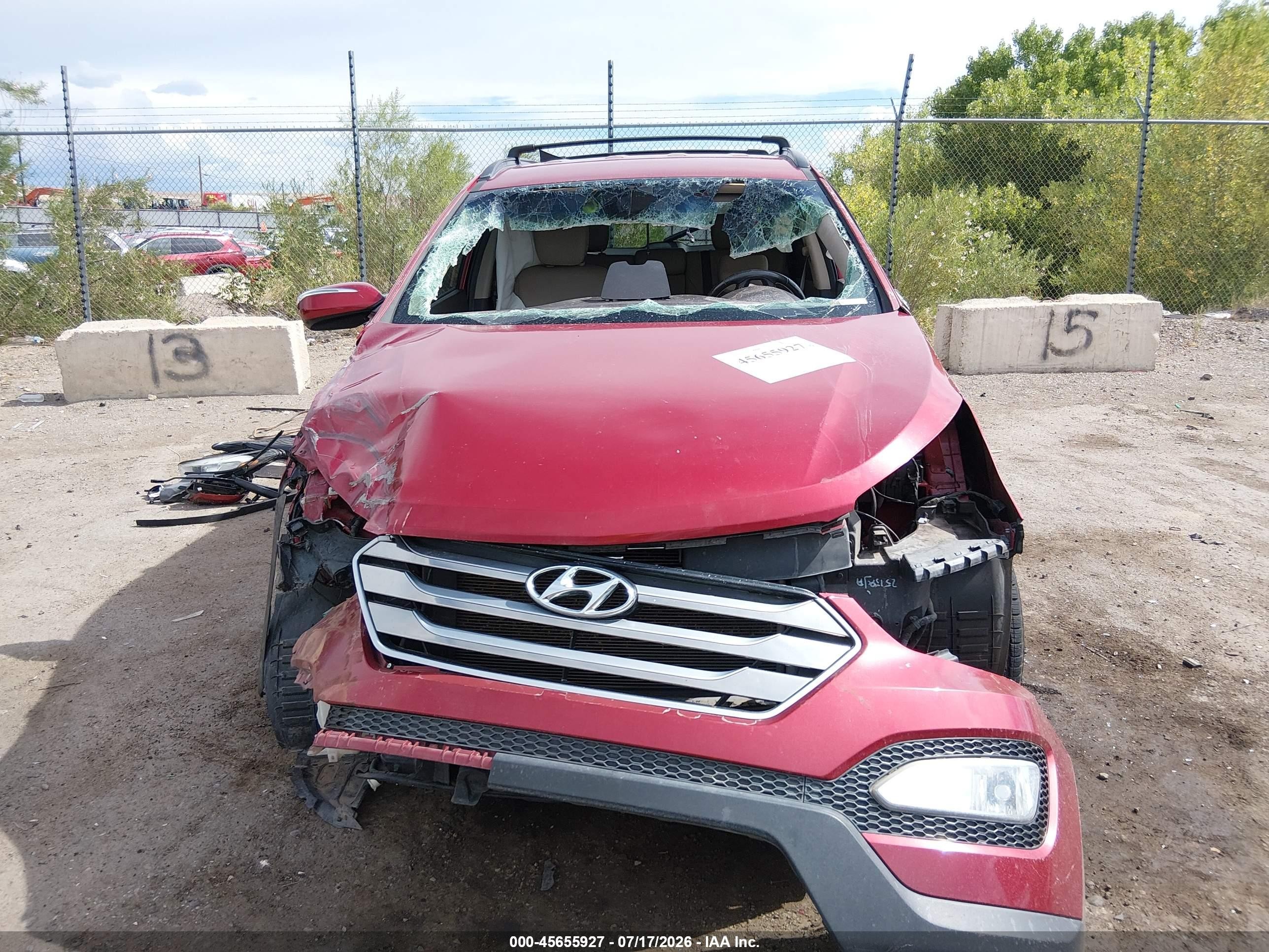 2015 Hyundai Santa Fe Sport 2.4l Red vin: 5XYZUDLB3FG278944