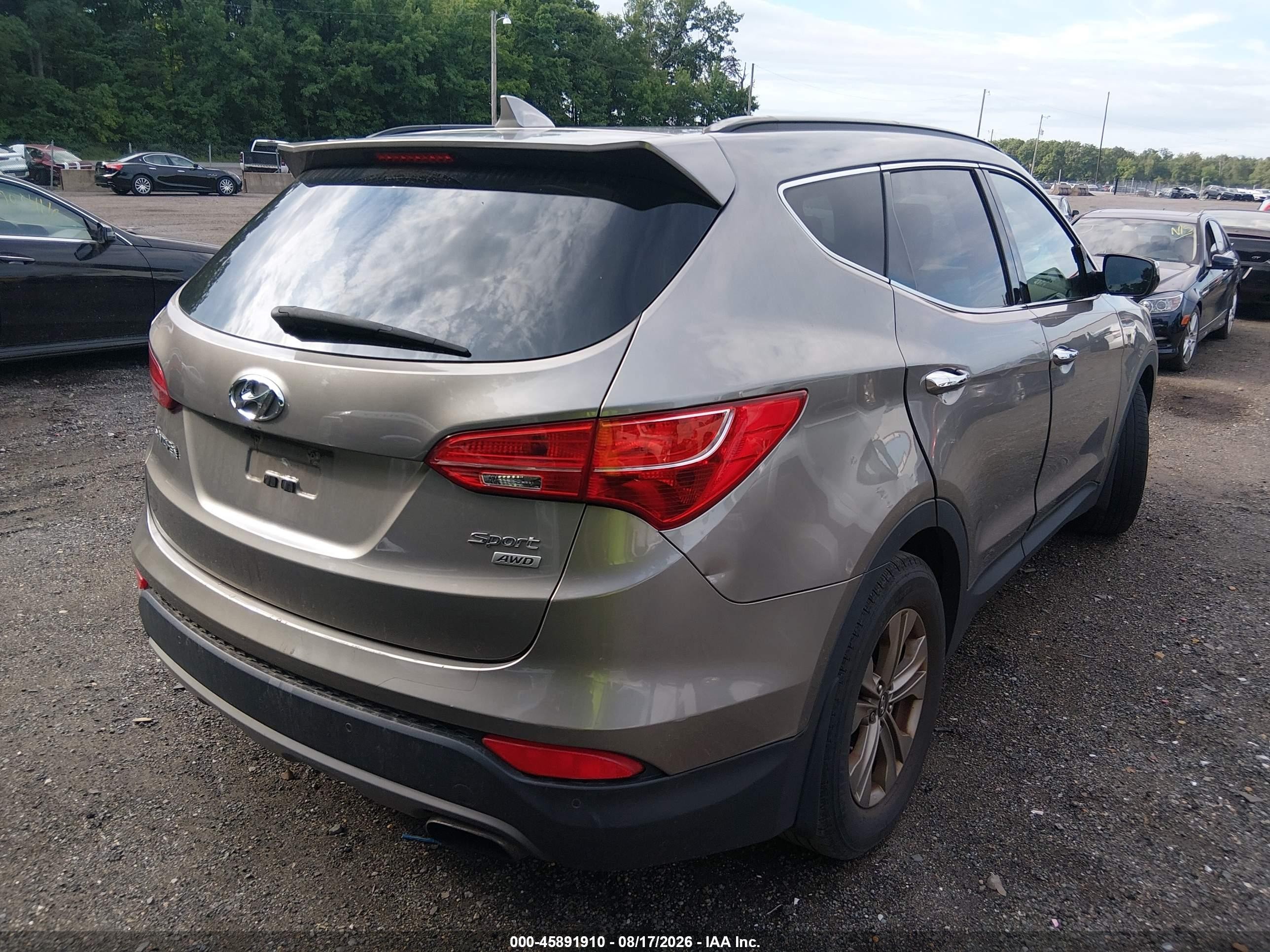 2015 Hyundai Santa Fe Sport 2.4l Gray vin: 5XYZUDLB3FG285585