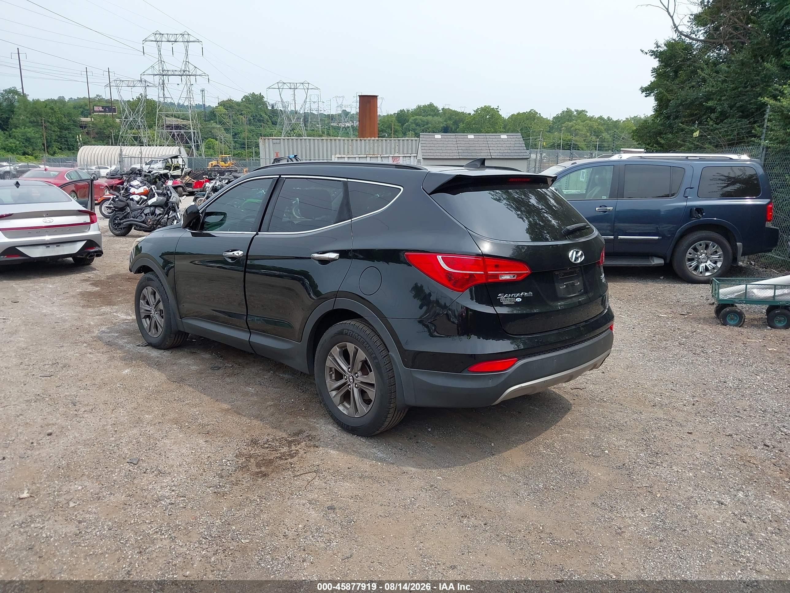 2014 Hyundai Santa Fe Sport 2.4l Black vin: 5XYZUDLB4EG177684