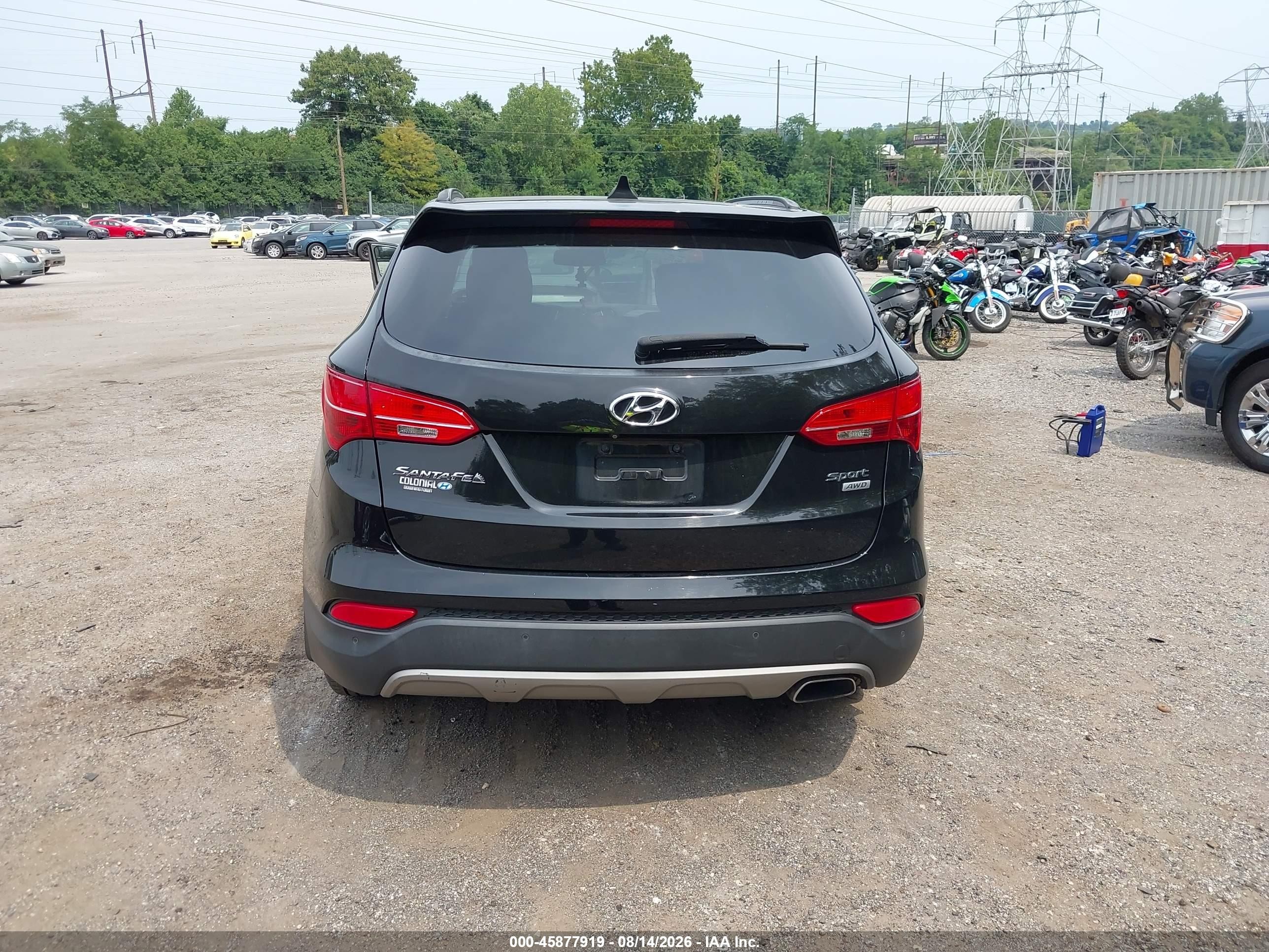 2014 Hyundai Santa Fe Sport 2.4l Black vin: 5XYZUDLB4EG177684