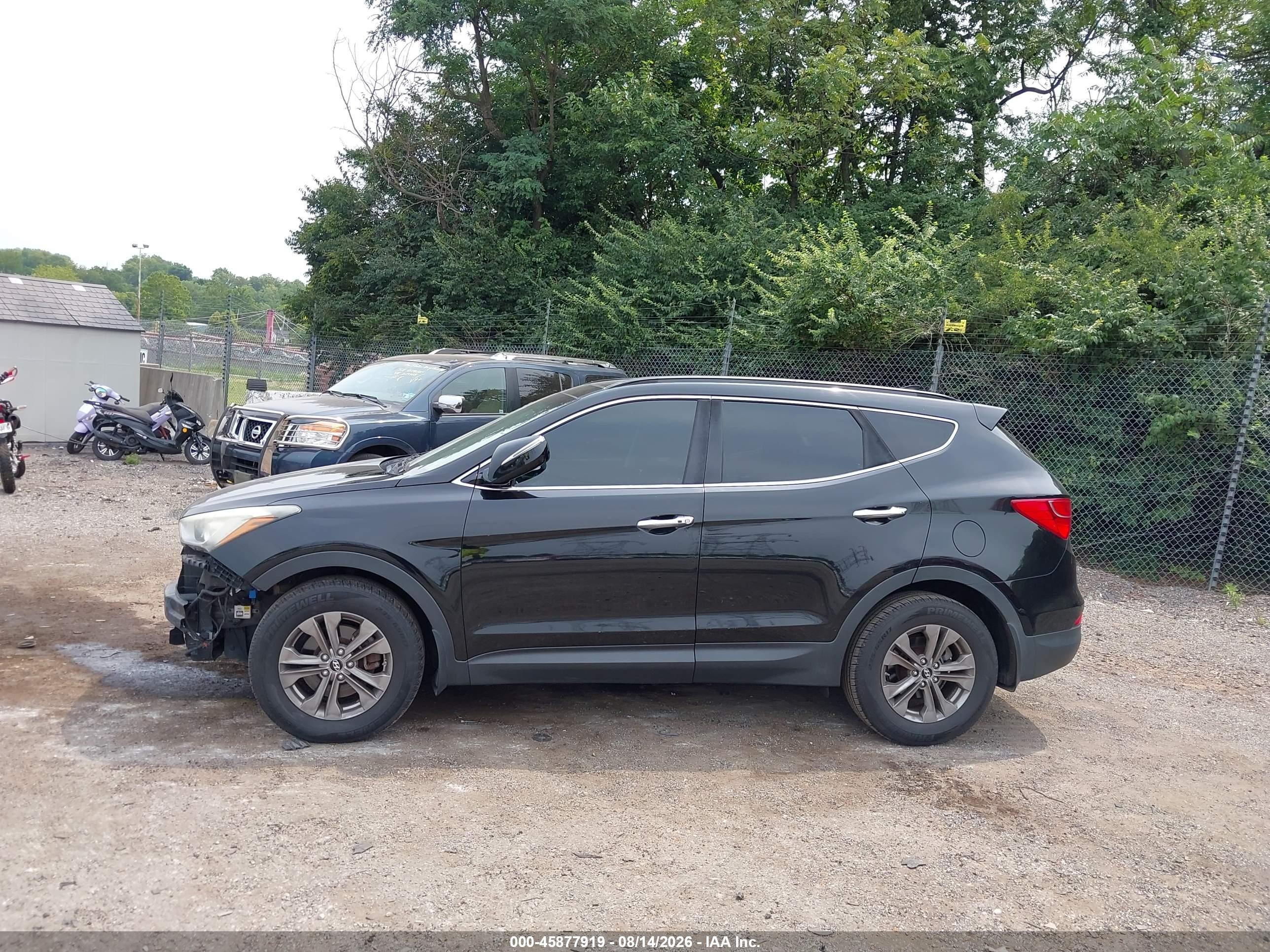 2014 Hyundai Santa Fe Sport 2.4l Black vin: 5XYZUDLB4EG177684