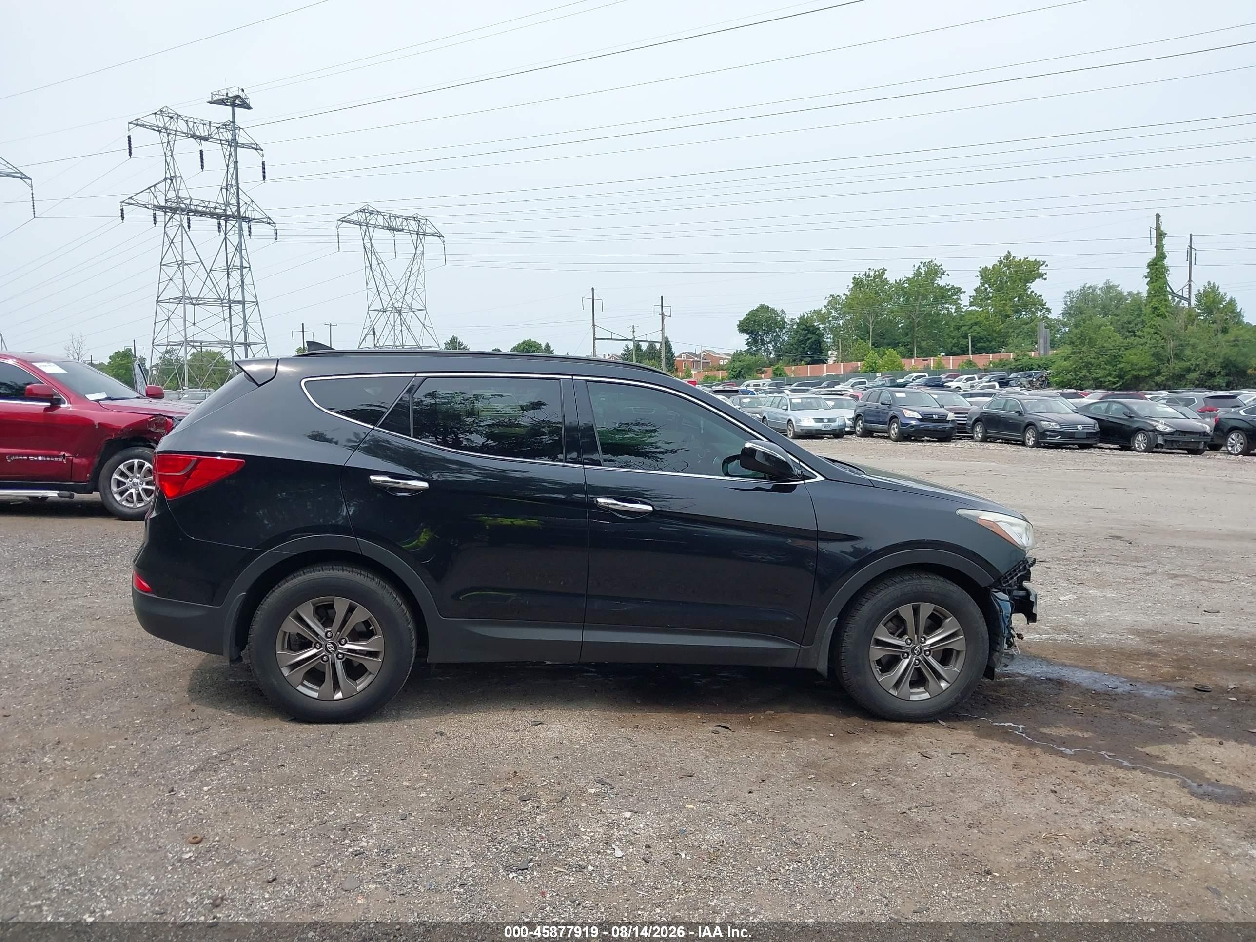 2014 Hyundai Santa Fe Sport 2.4l Black vin: 5XYZUDLB4EG177684
