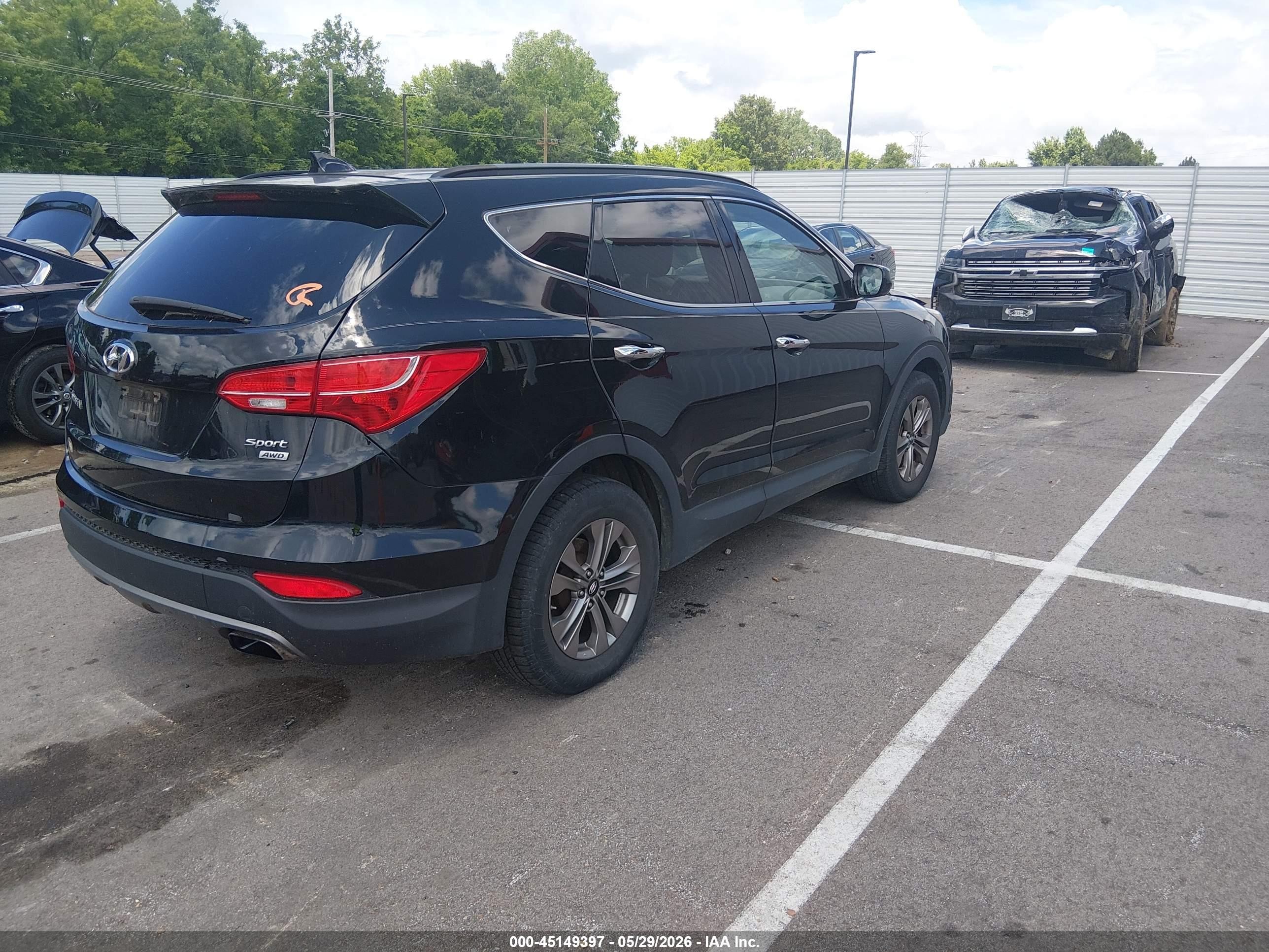 2016 Hyundai Santa Fe Sport 2.4l Black vin: 5XYZUDLB4GG379556