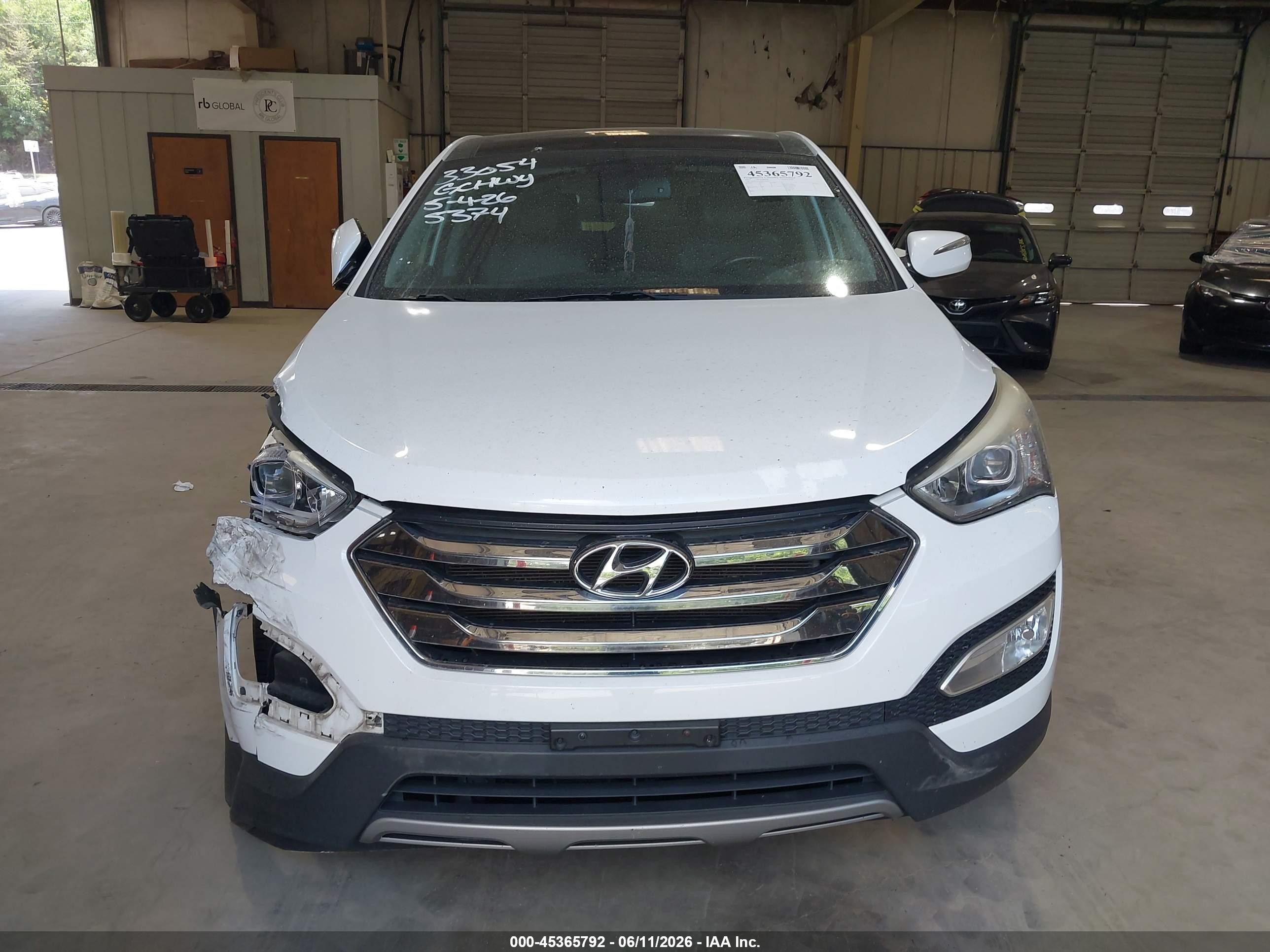2013 Hyundai Santa Fe Sport White vin: 5XYZUDLB5DG105374