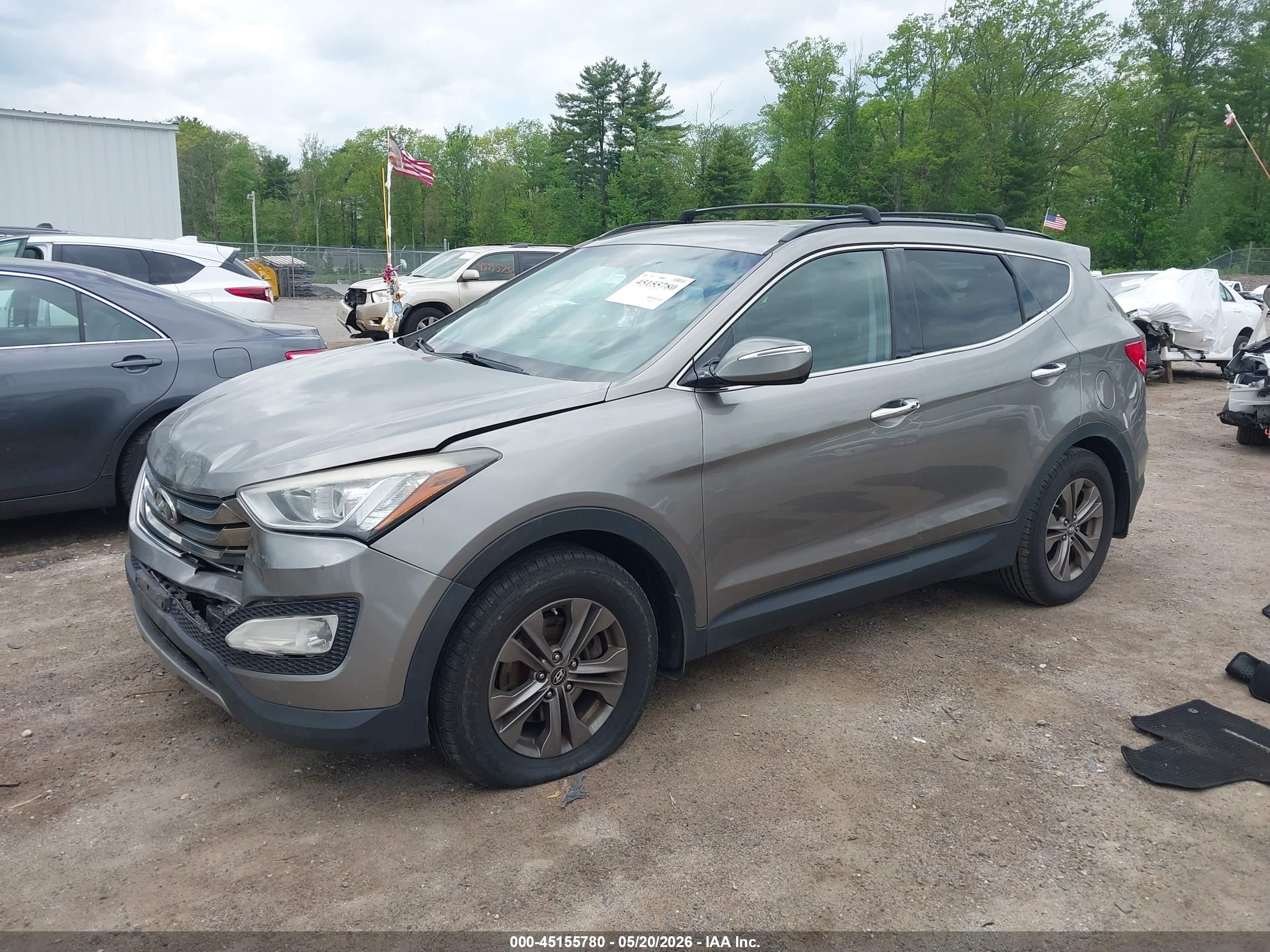 2013 Hyundai Santa Fe Sport Gray vin: 5XYZUDLB5DG122272