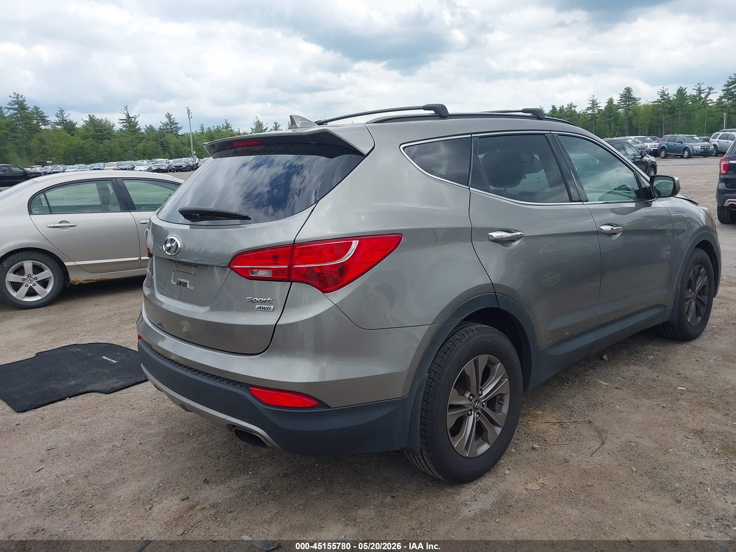 2013 Hyundai Santa Fe Sport Gray vin: 5XYZUDLB5DG122272