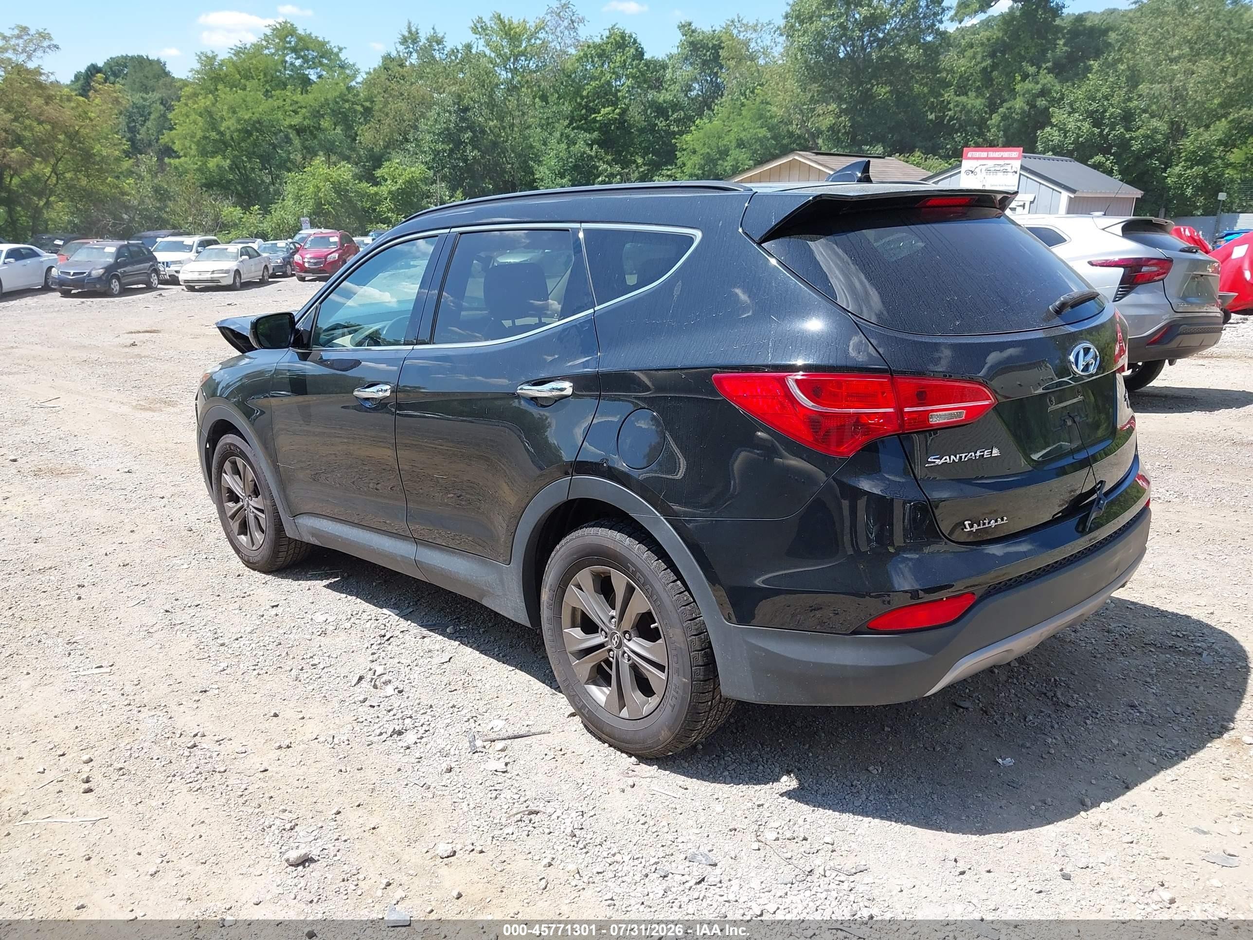 2013 Hyundai Santa Fe Sport Black vin: 5XYZUDLB6DG010645