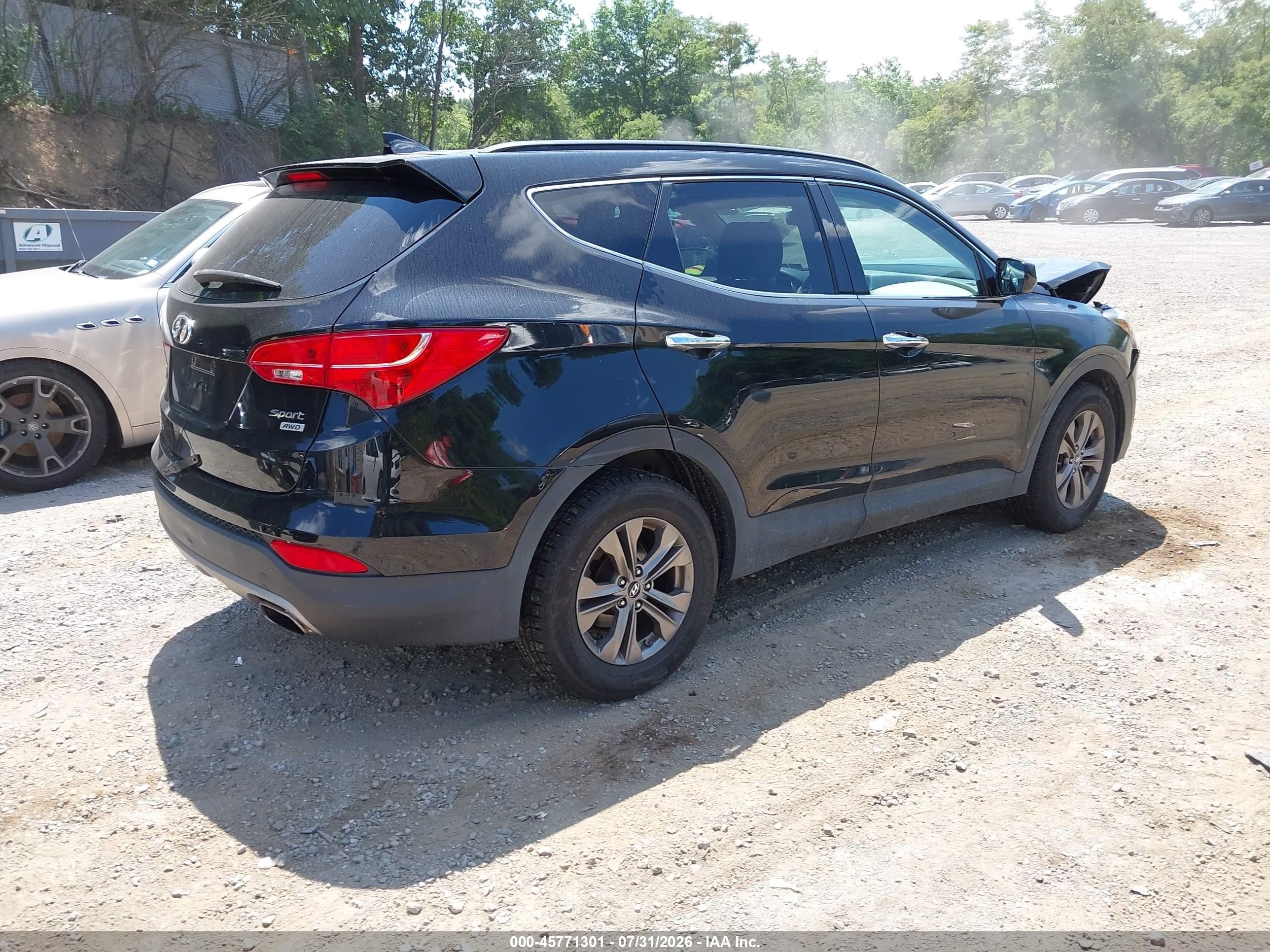 2013 Hyundai Santa Fe Sport Black vin: 5XYZUDLB6DG010645