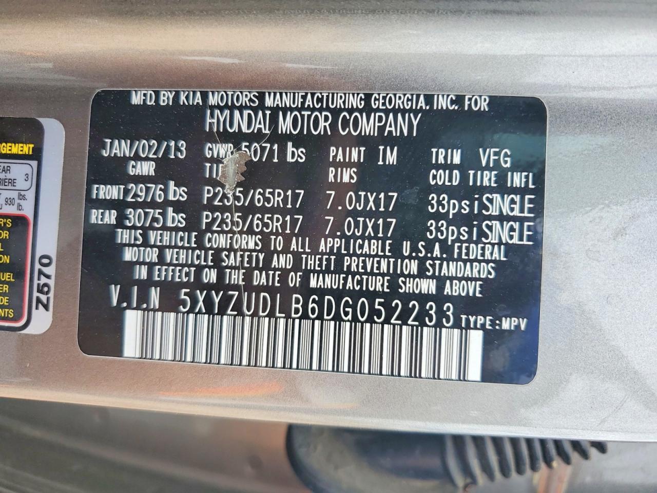 2013 Hyundai Santa Fe Sport 2.4l Gray vin: 5XYZUDLB6DG052233
