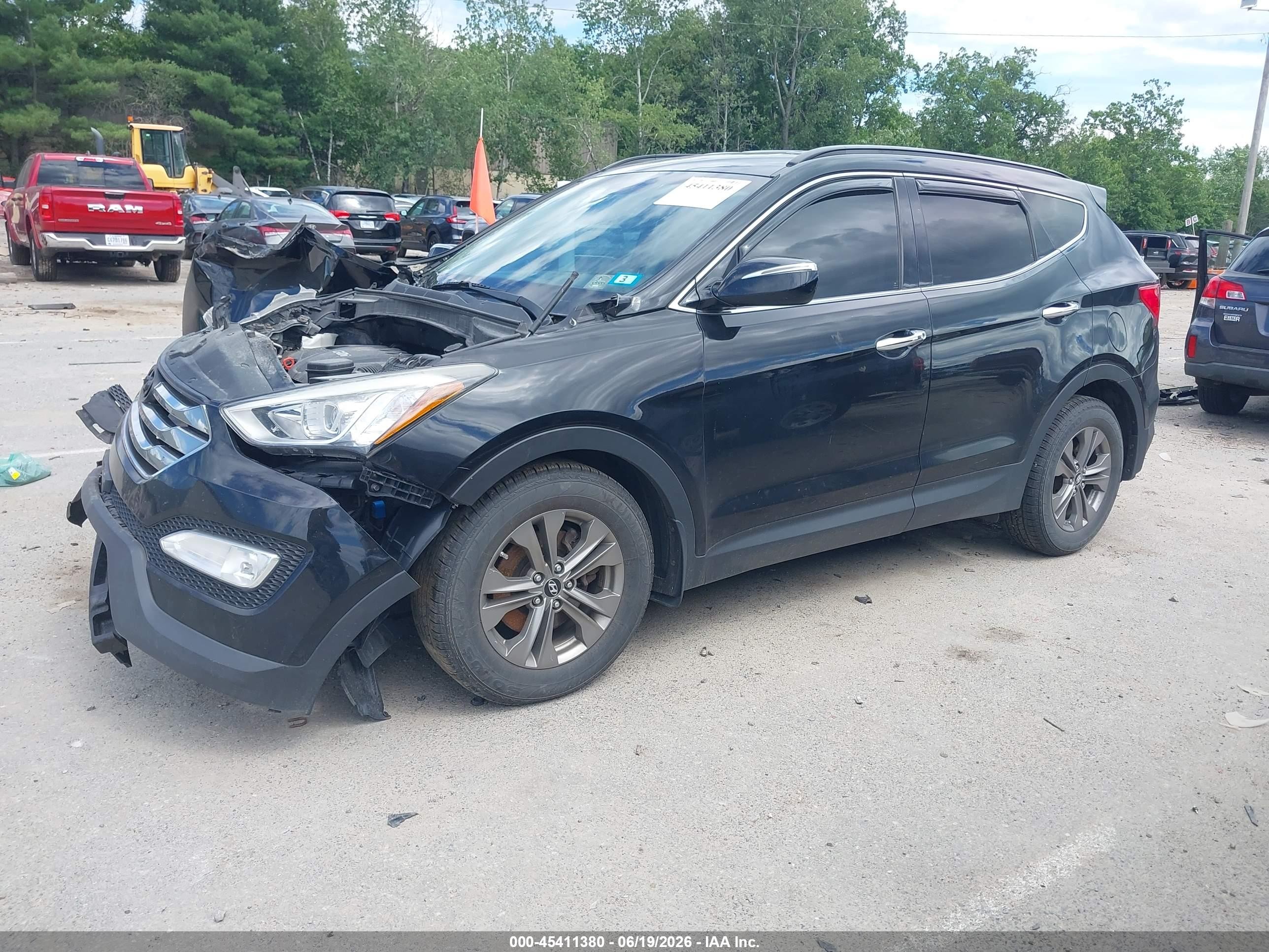 2014 Hyundai Santa Fe Sport 2.4l Black vin: 5XYZUDLB6EG156786